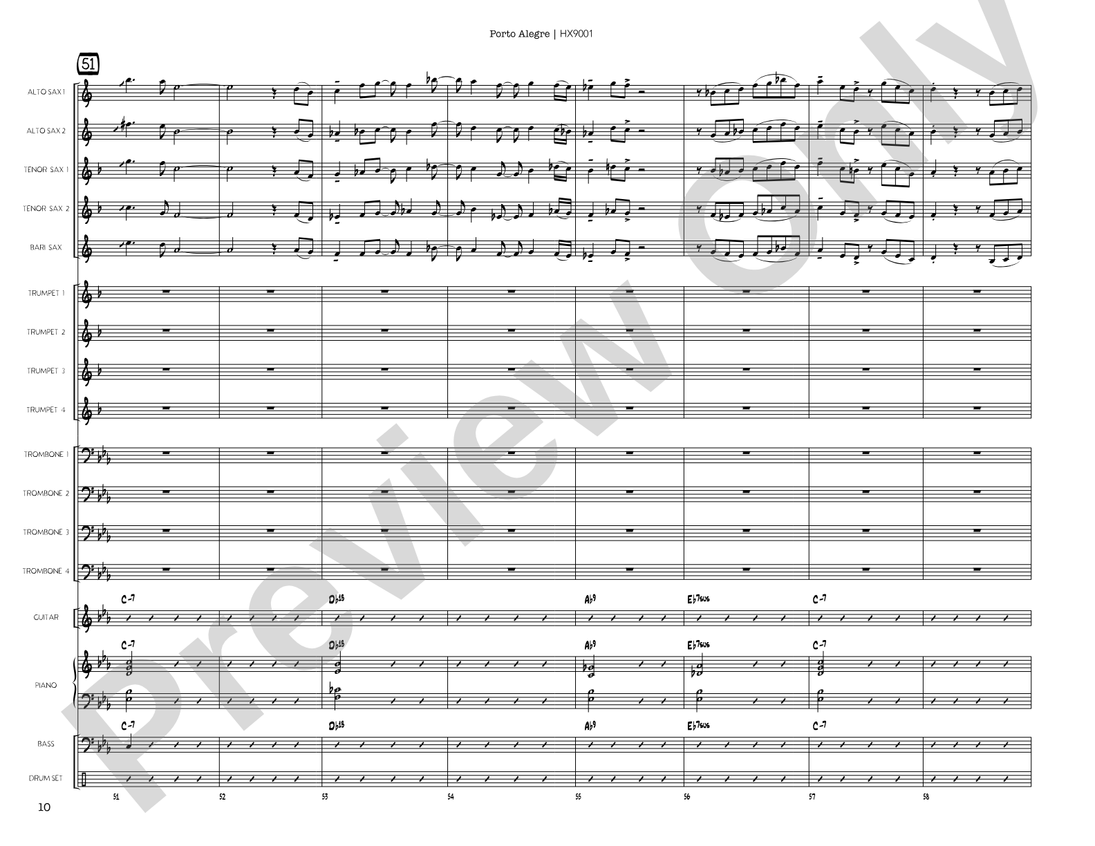 Porto Alegre: Jazz Ensemble Conductor Score & Parts