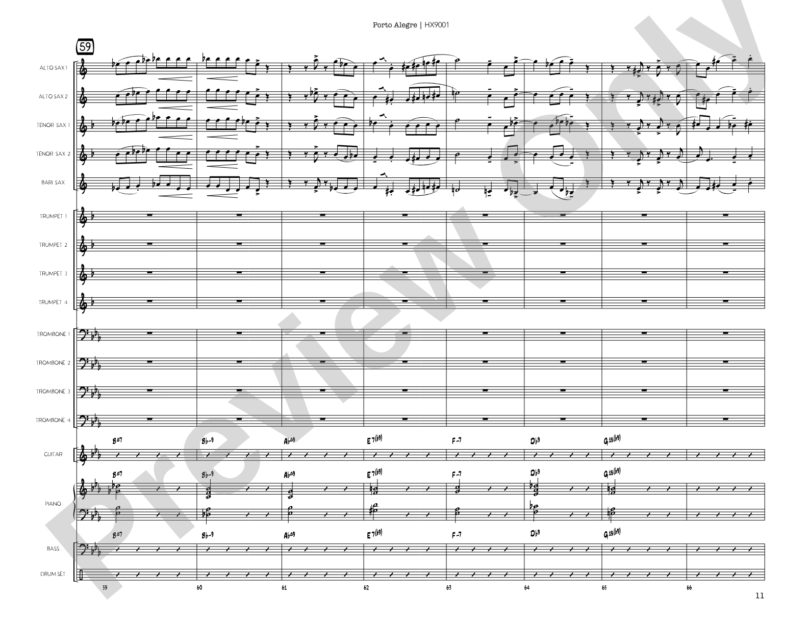 Porto Alegre: Jazz Ensemble Conductor Score & Parts