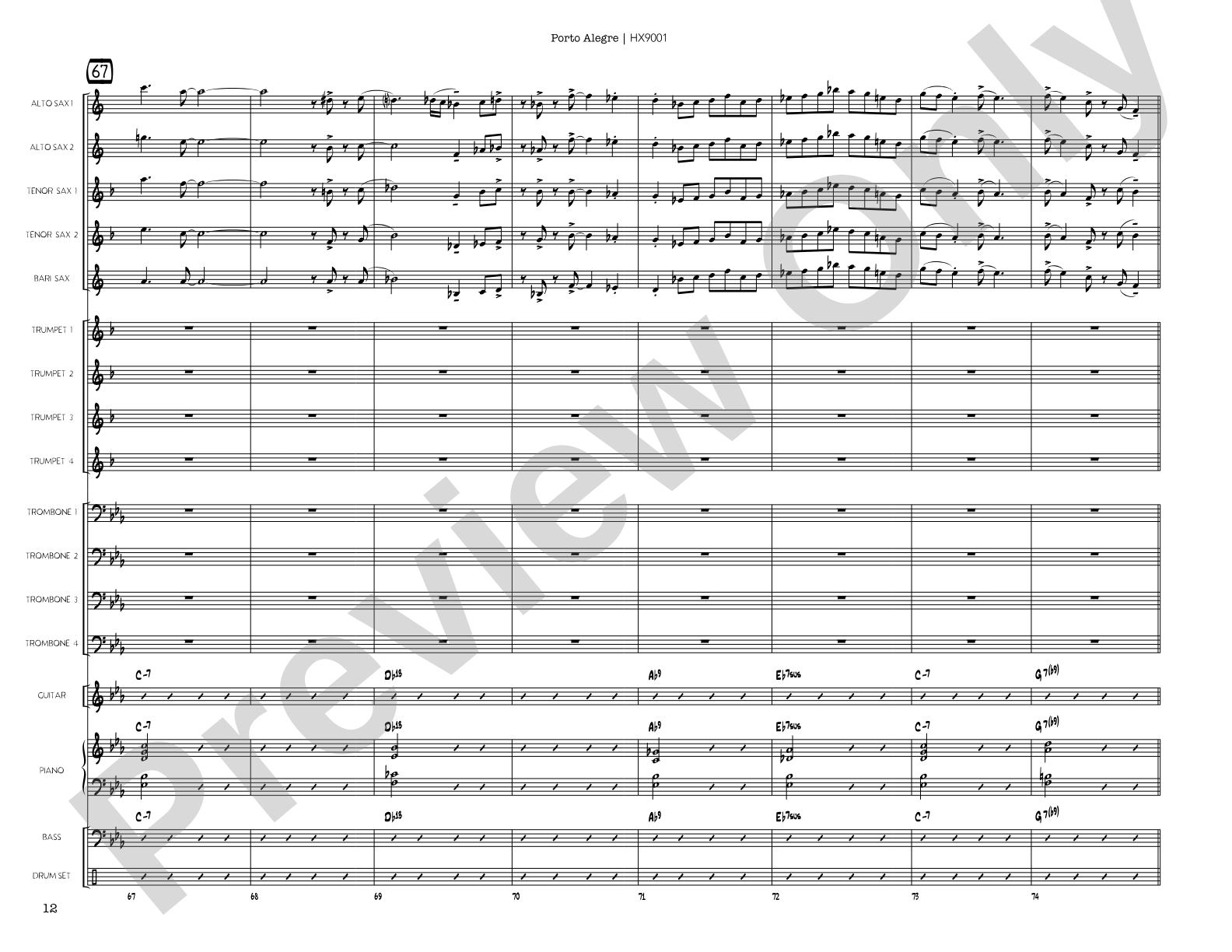 Porto Alegre: Jazz Ensemble Conductor Score & Parts