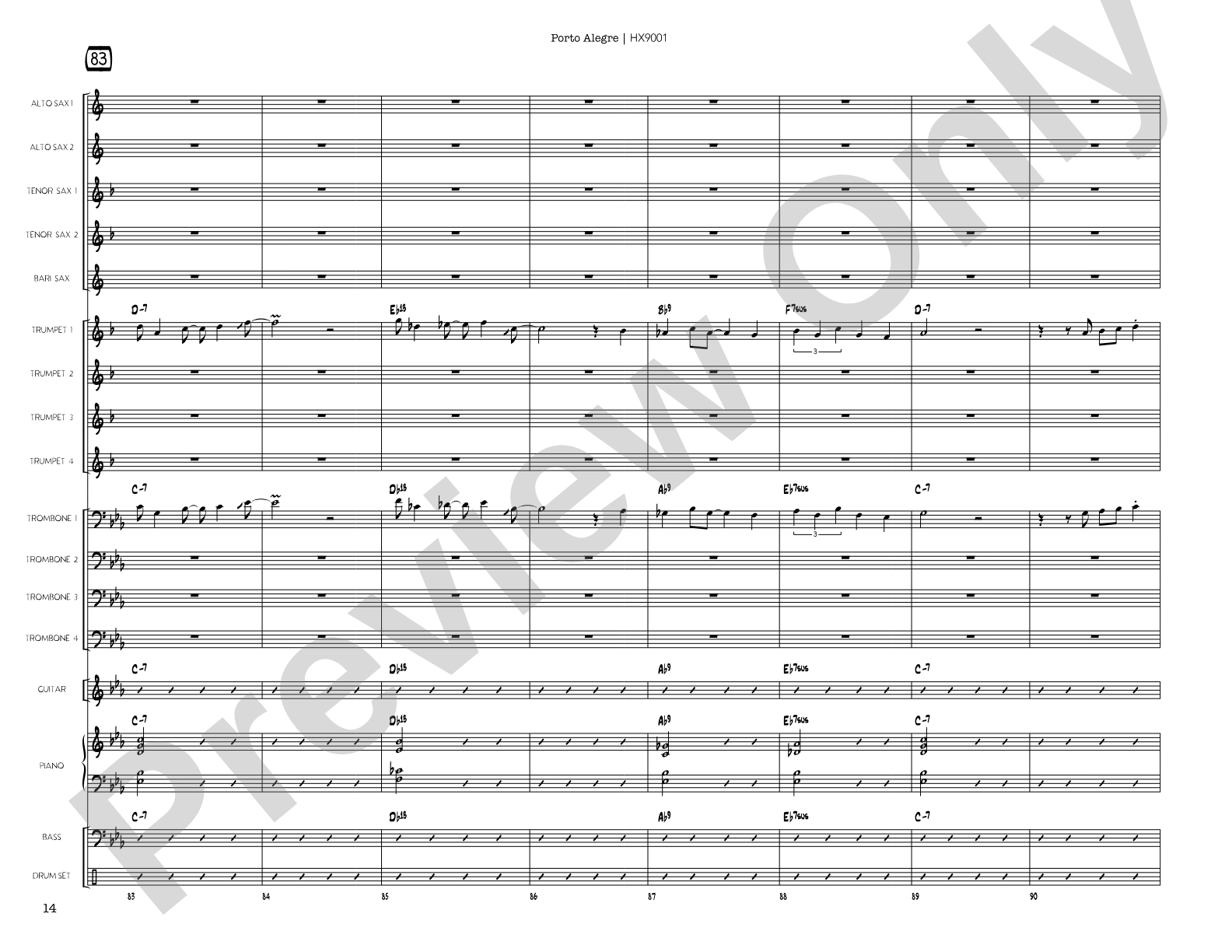Porto Alegre: Jazz Ensemble Conductor Score & Parts
