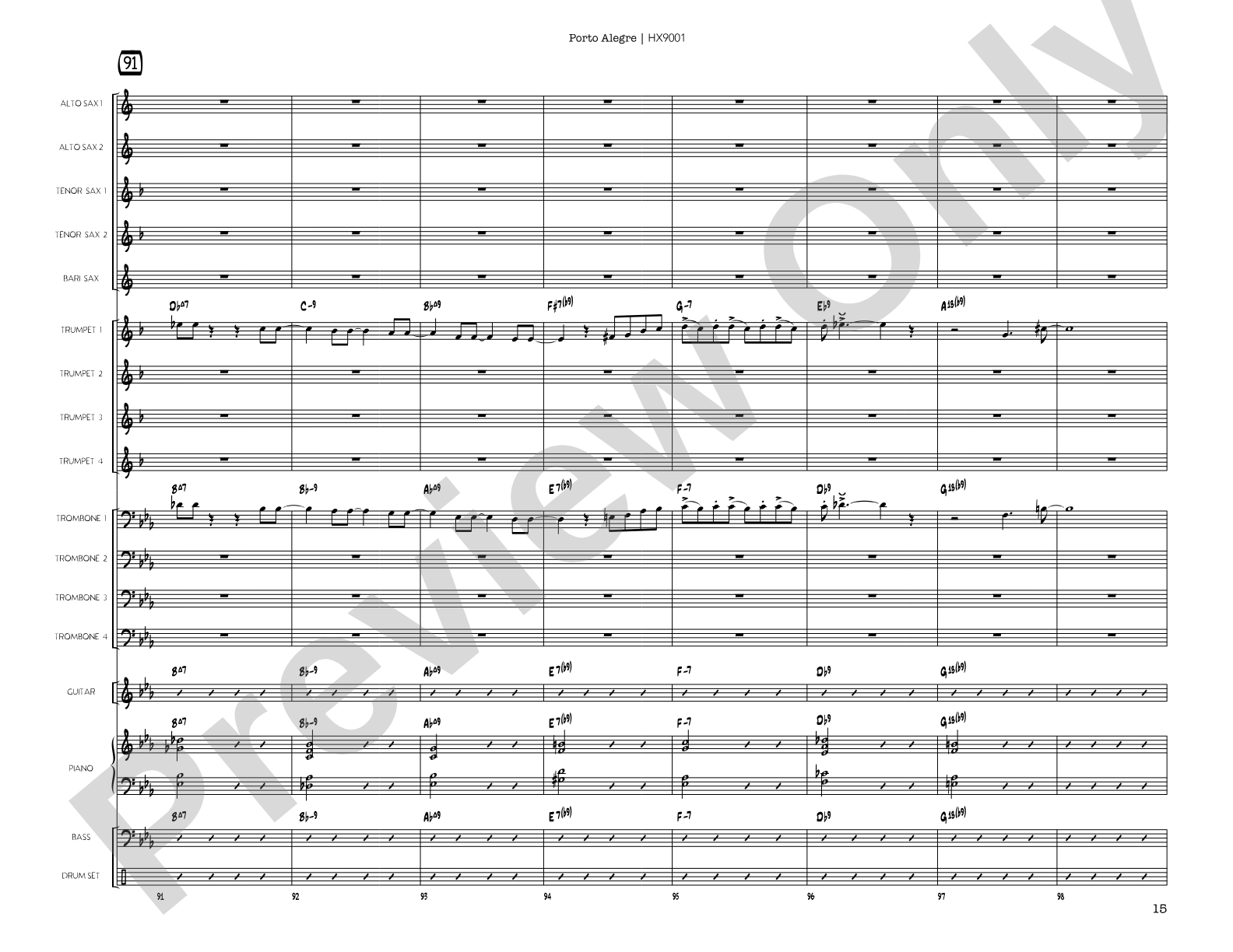 Porto Alegre: Jazz Ensemble Conductor Score & Parts