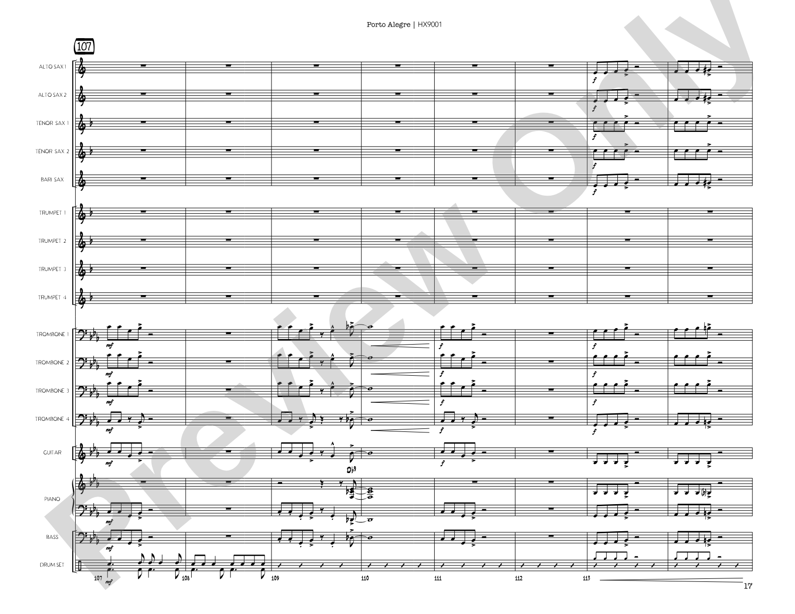Porto Alegre: Jazz Ensemble Conductor Score & Parts
