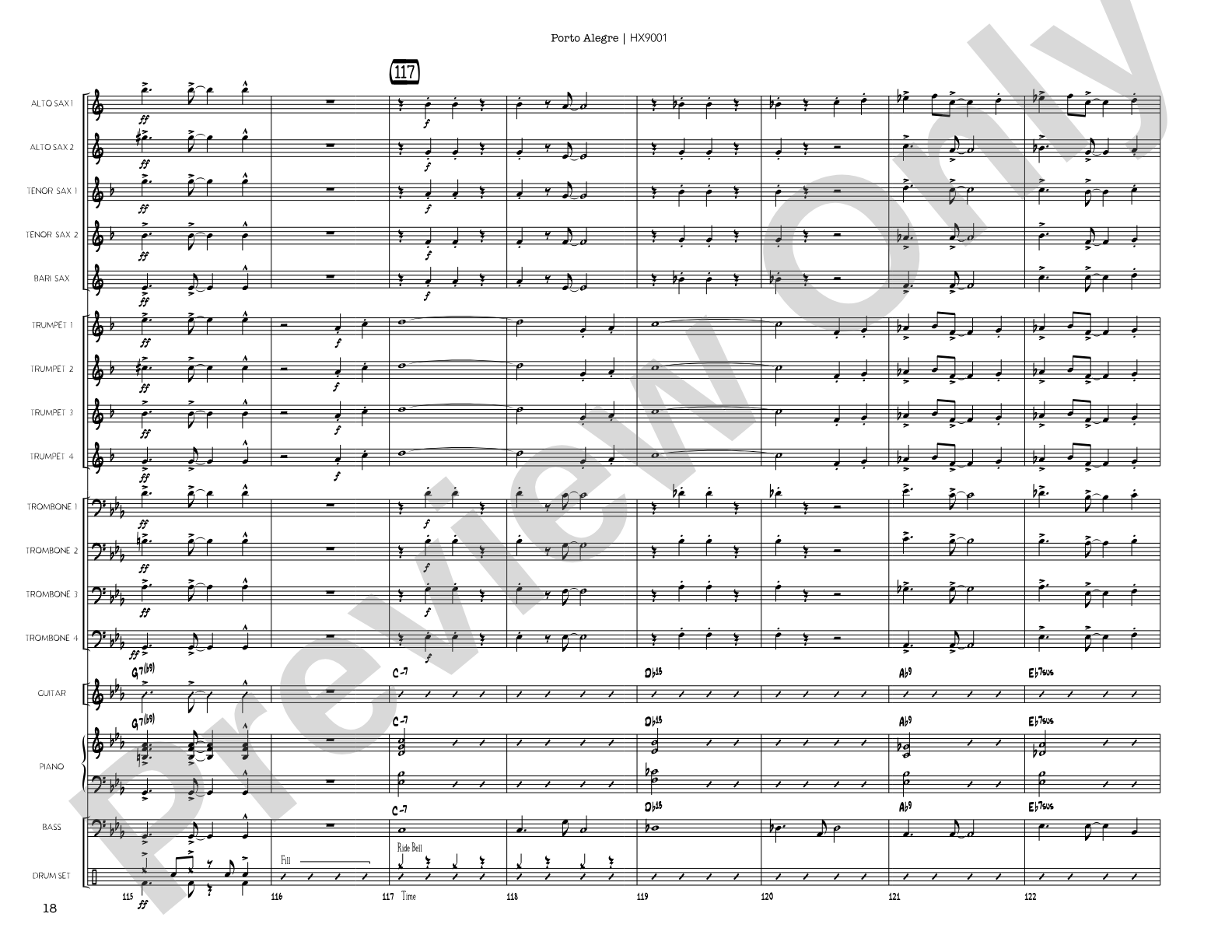 Porto Alegre: Jazz Ensemble Conductor Score & Parts