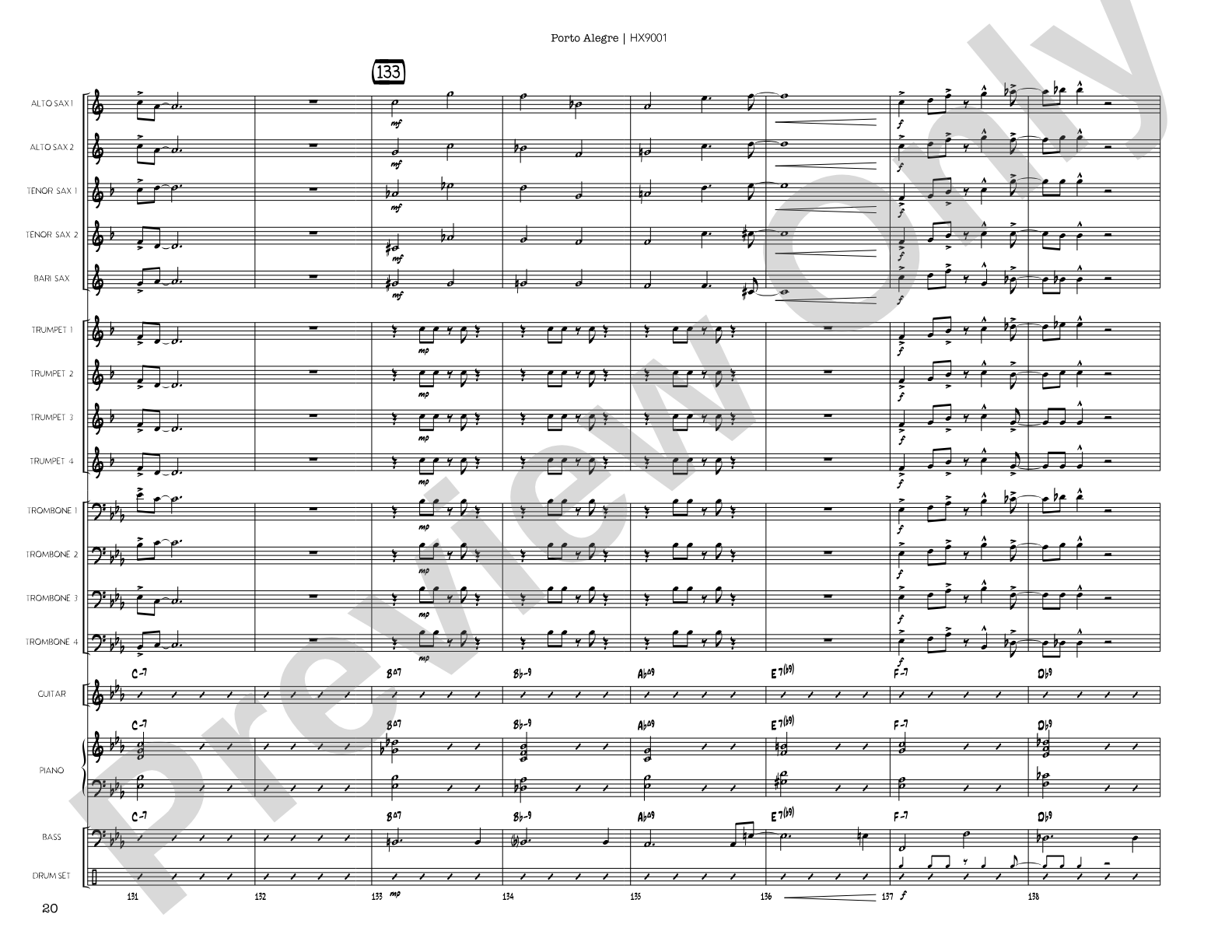 Porto Alegre: Jazz Ensemble Conductor Score & Parts