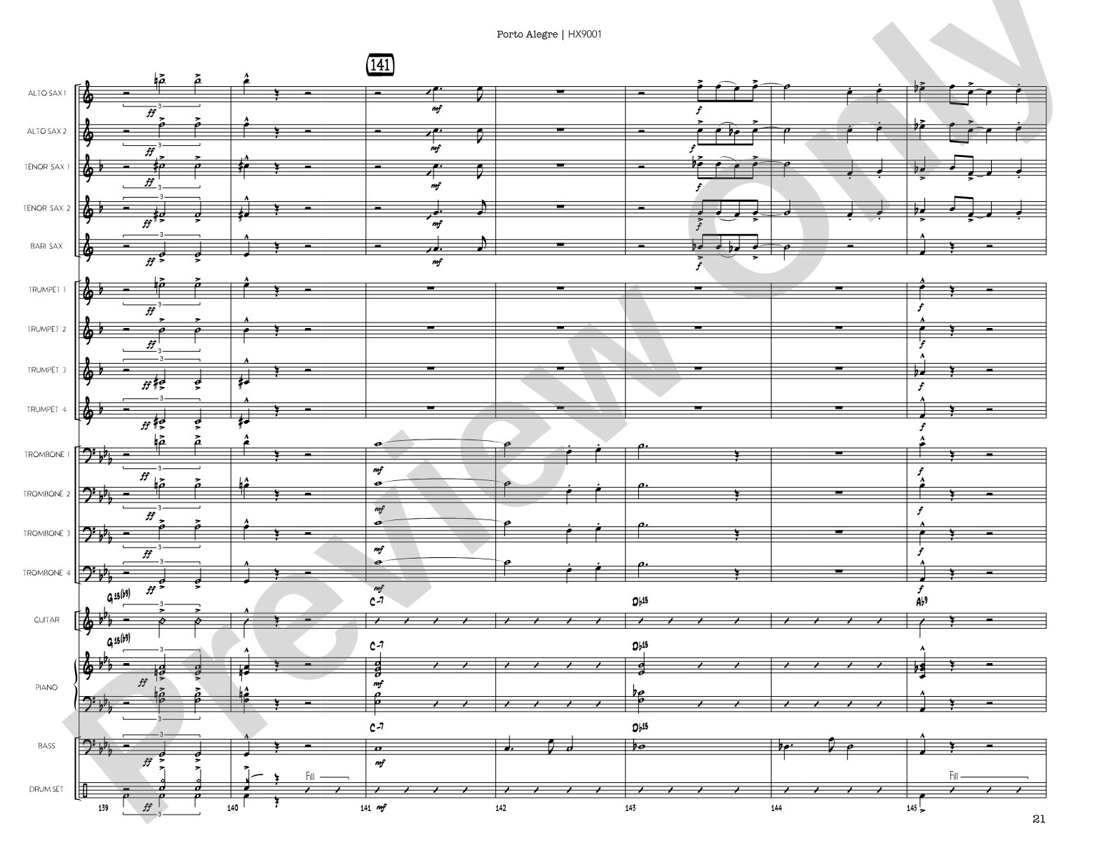 Porto Alegre: Jazz Ensemble Conductor Score & Parts