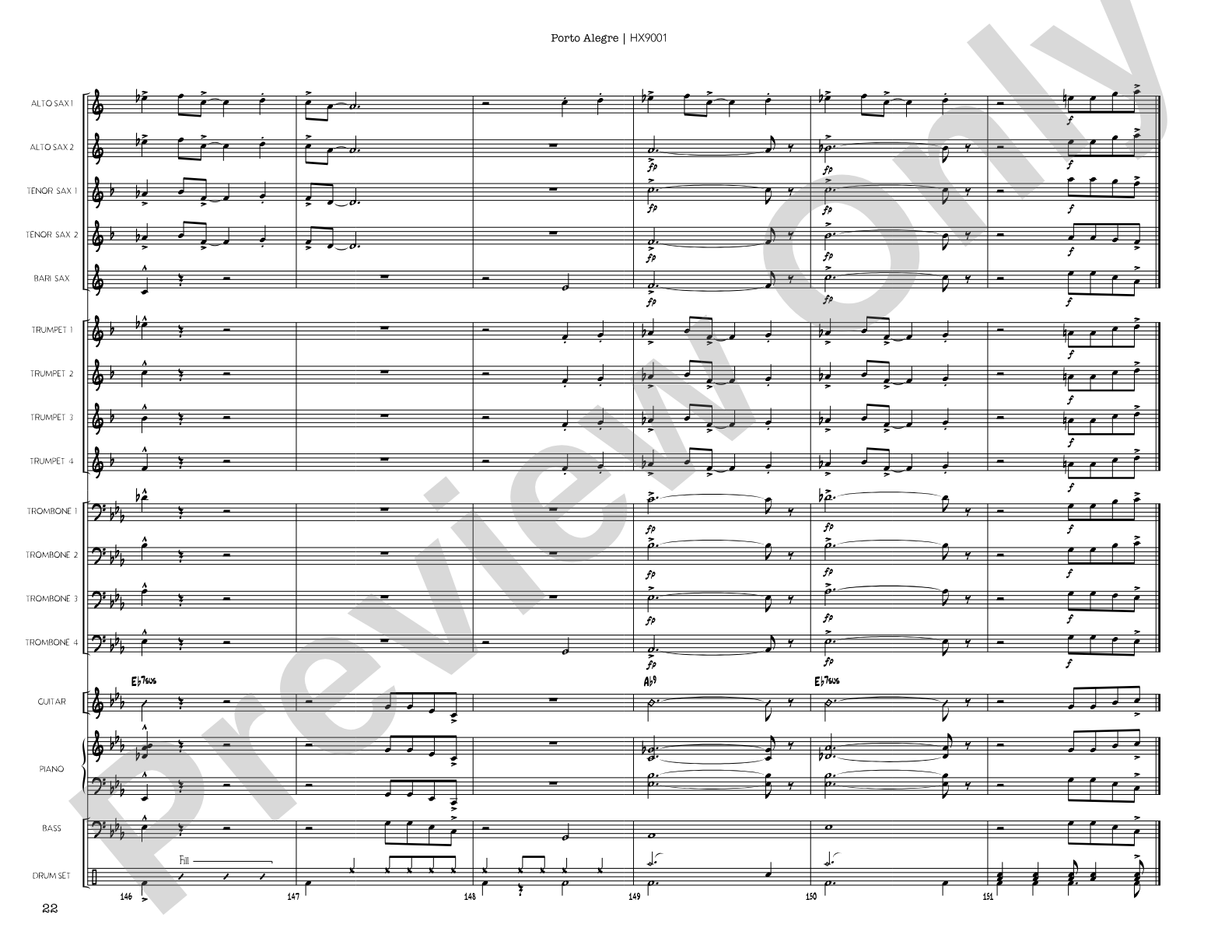 Porto Alegre: Jazz Ensemble Conductor Score & Parts