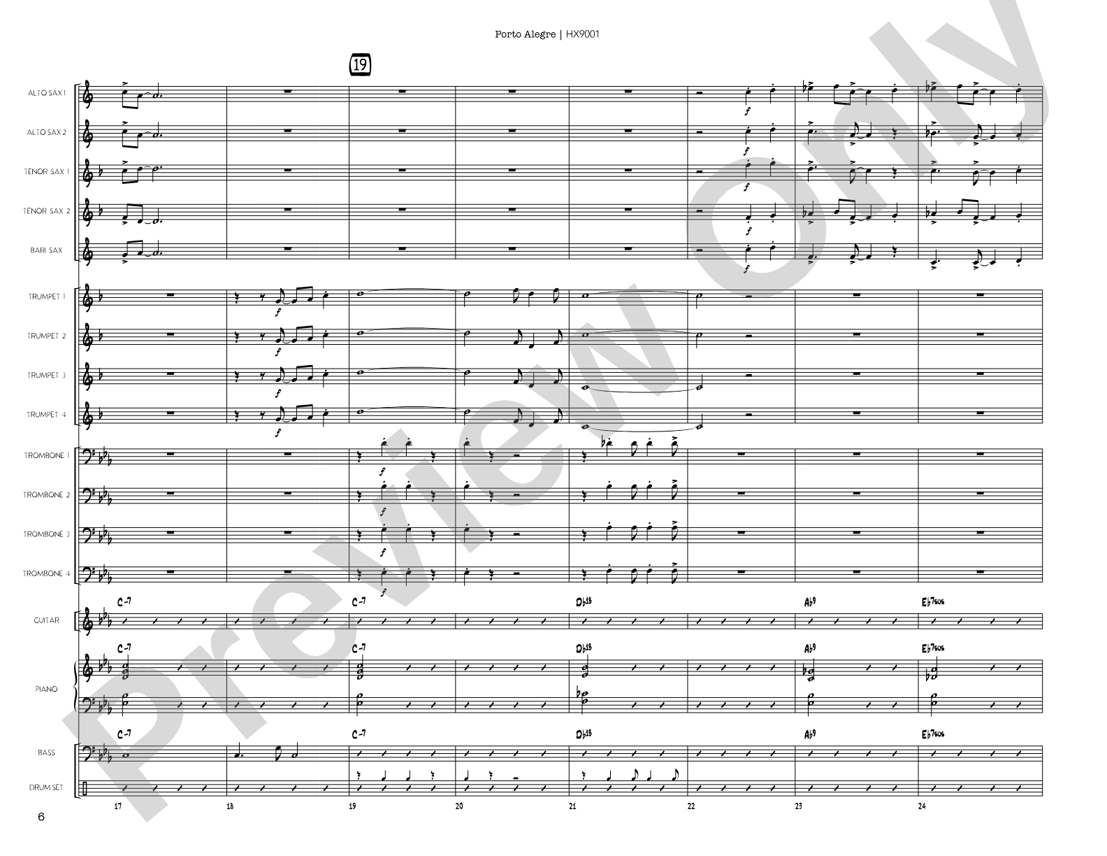 Porto Alegre: Jazz Ensemble Conductor Score & Parts