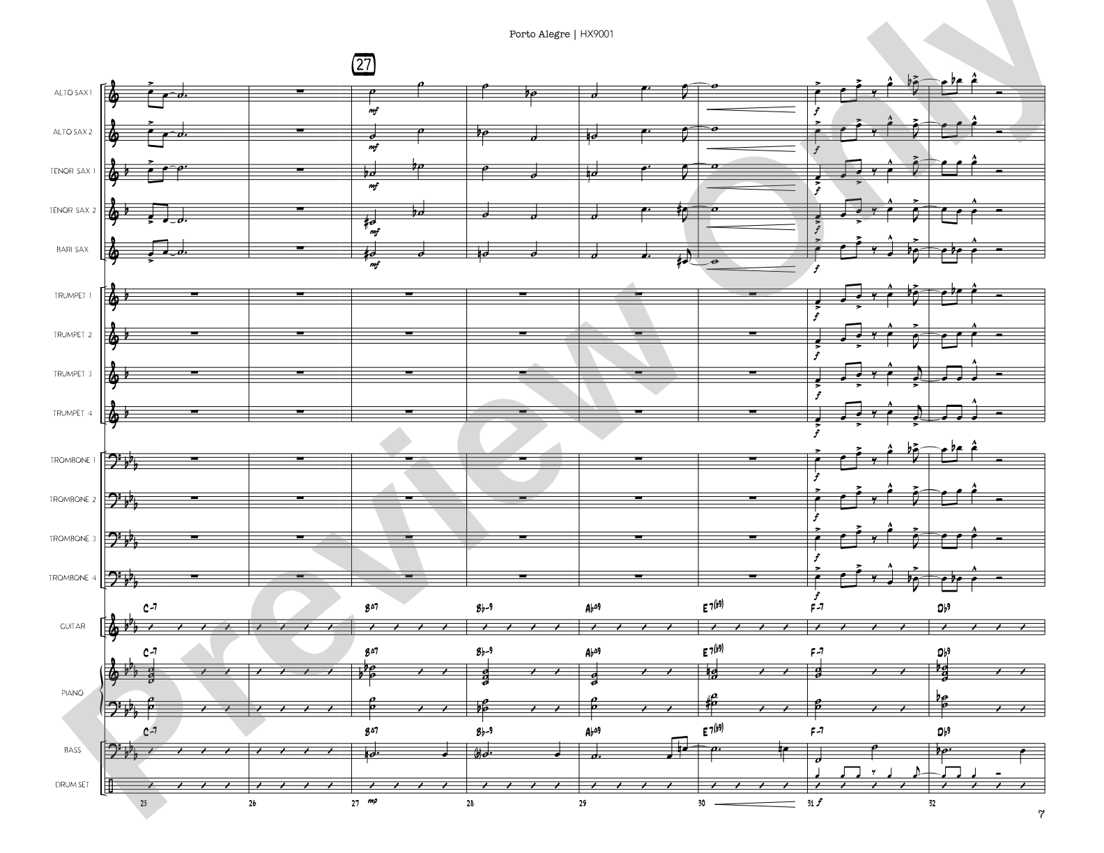 Porto Alegre: Jazz Ensemble Conductor Score & Parts