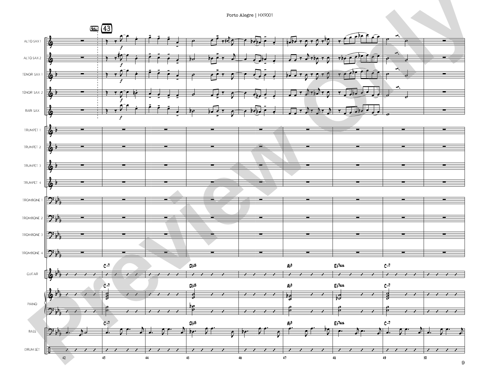 Porto Alegre: Jazz Ensemble Conductor Score & Parts