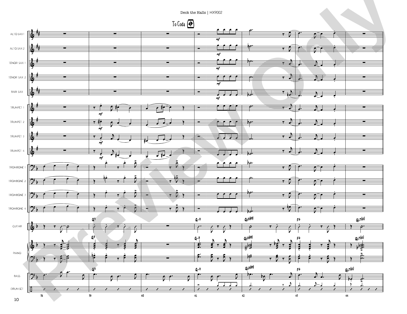 Deck the Halls: Jazz Ensemble Conductor Score & Parts