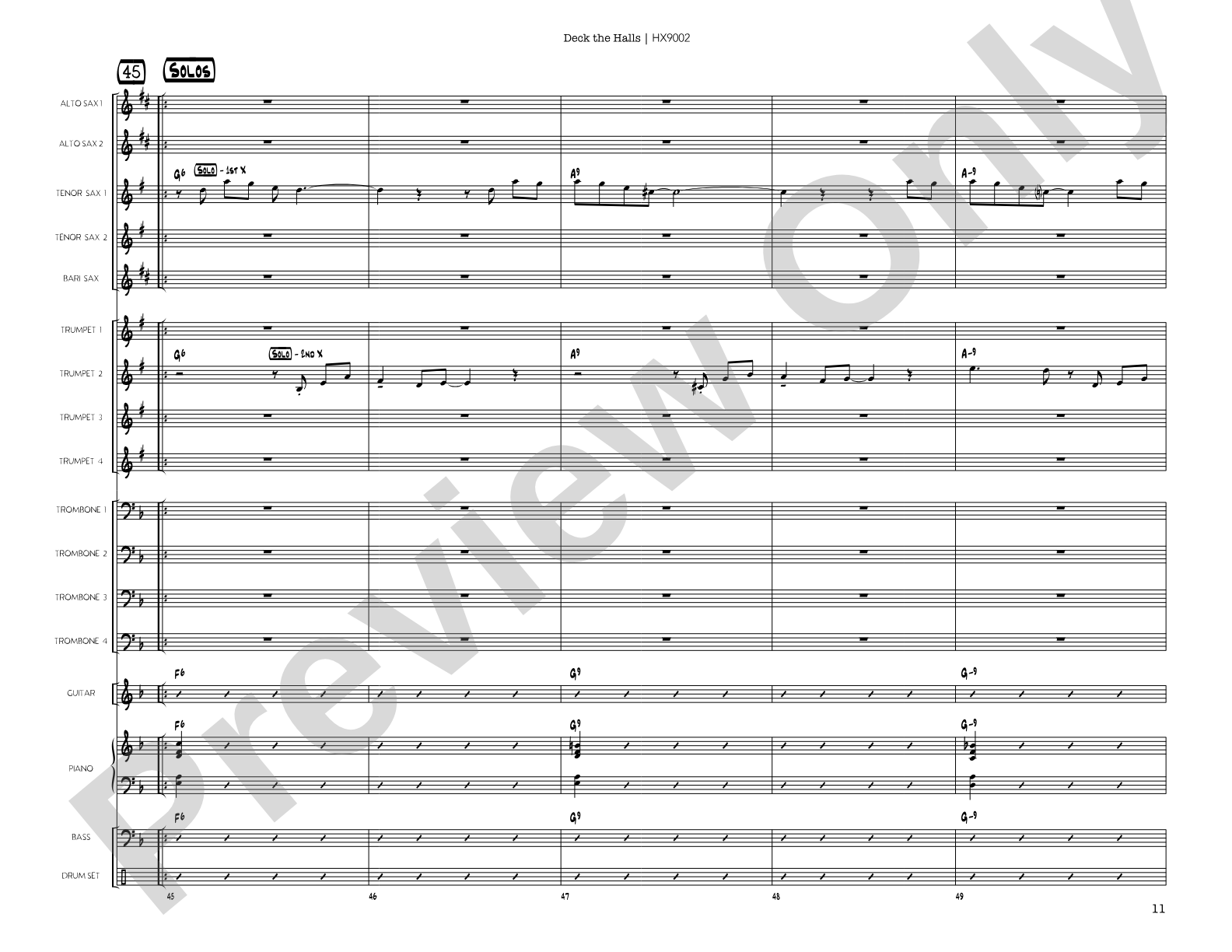 Deck the Halls: Jazz Ensemble Conductor Score & Parts