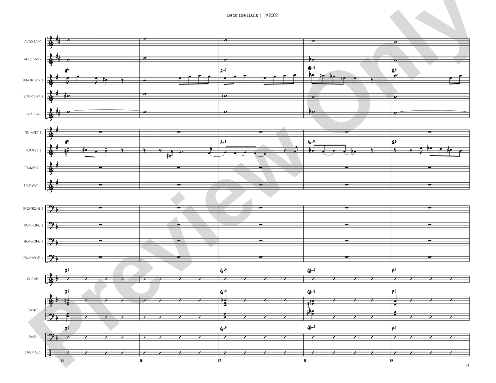 Deck the Halls: Jazz Ensemble Conductor Score & Parts