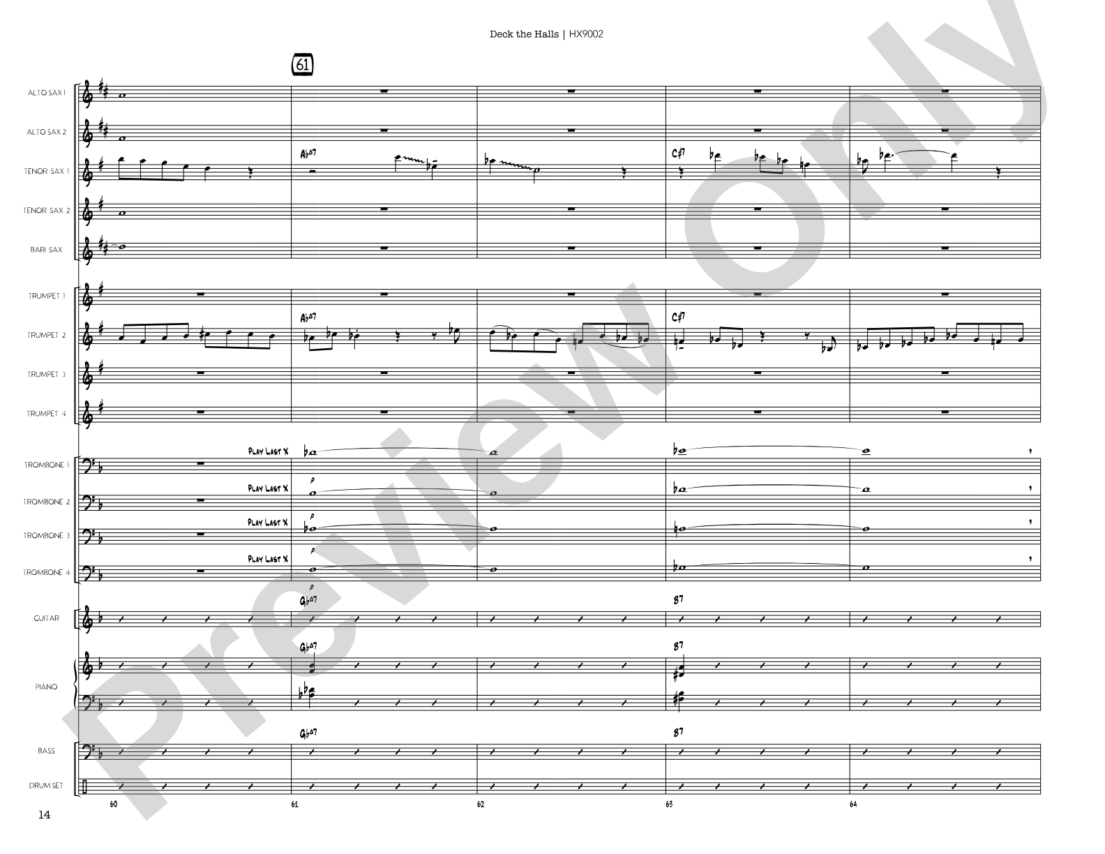 Deck the Halls: Jazz Ensemble Conductor Score & Parts