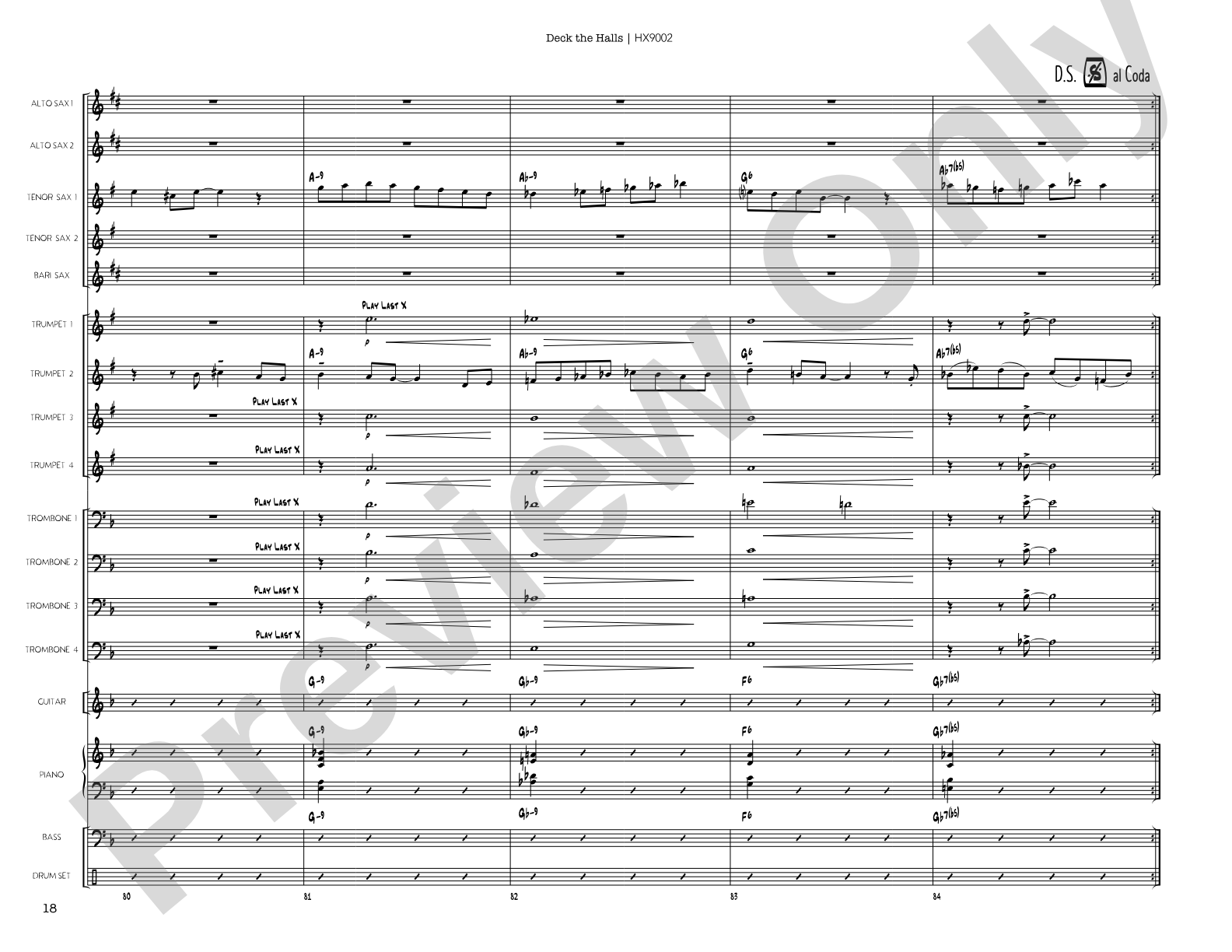 Deck the Halls: Jazz Ensemble Conductor Score & Parts