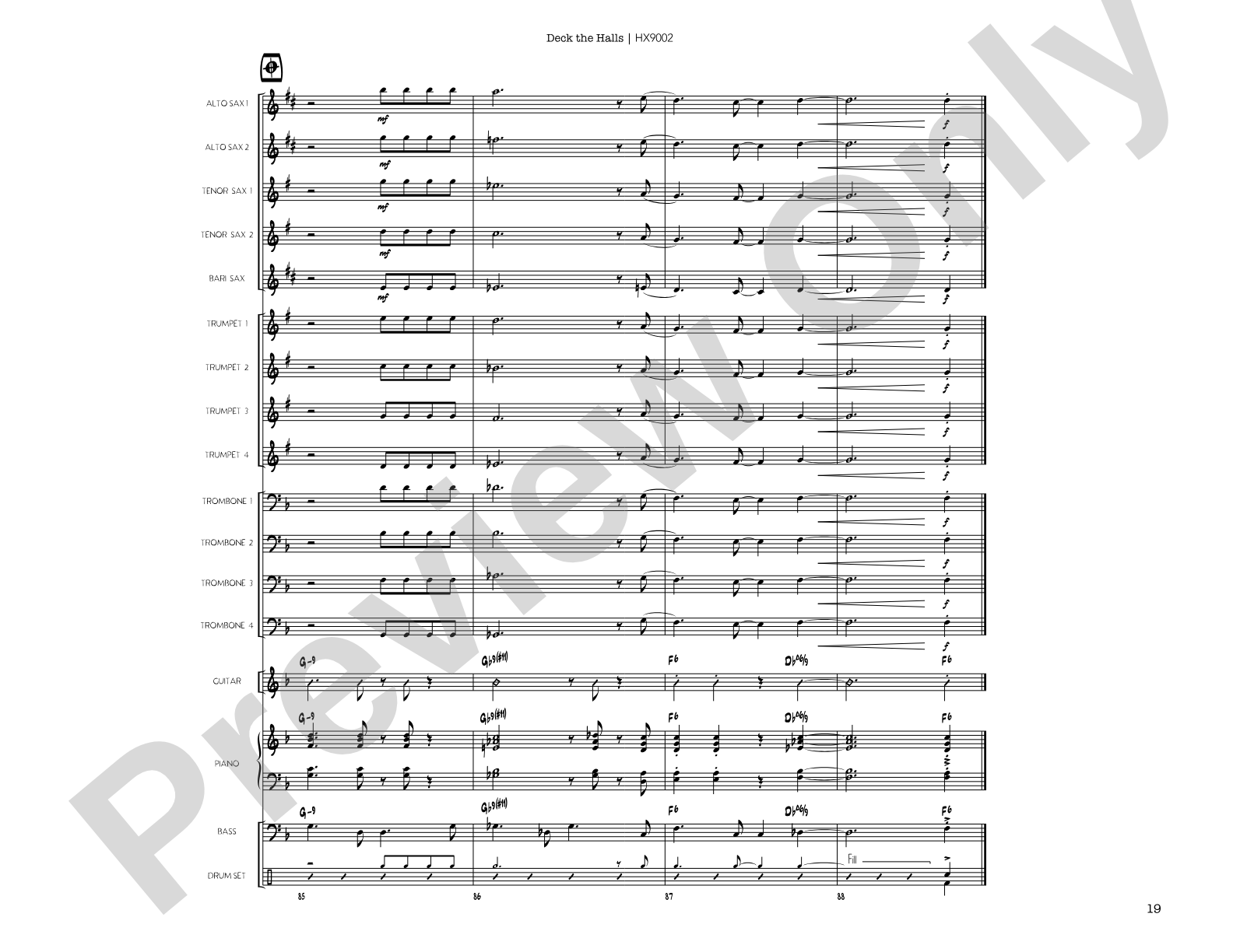 Deck the Halls: Jazz Ensemble Conductor Score & Parts