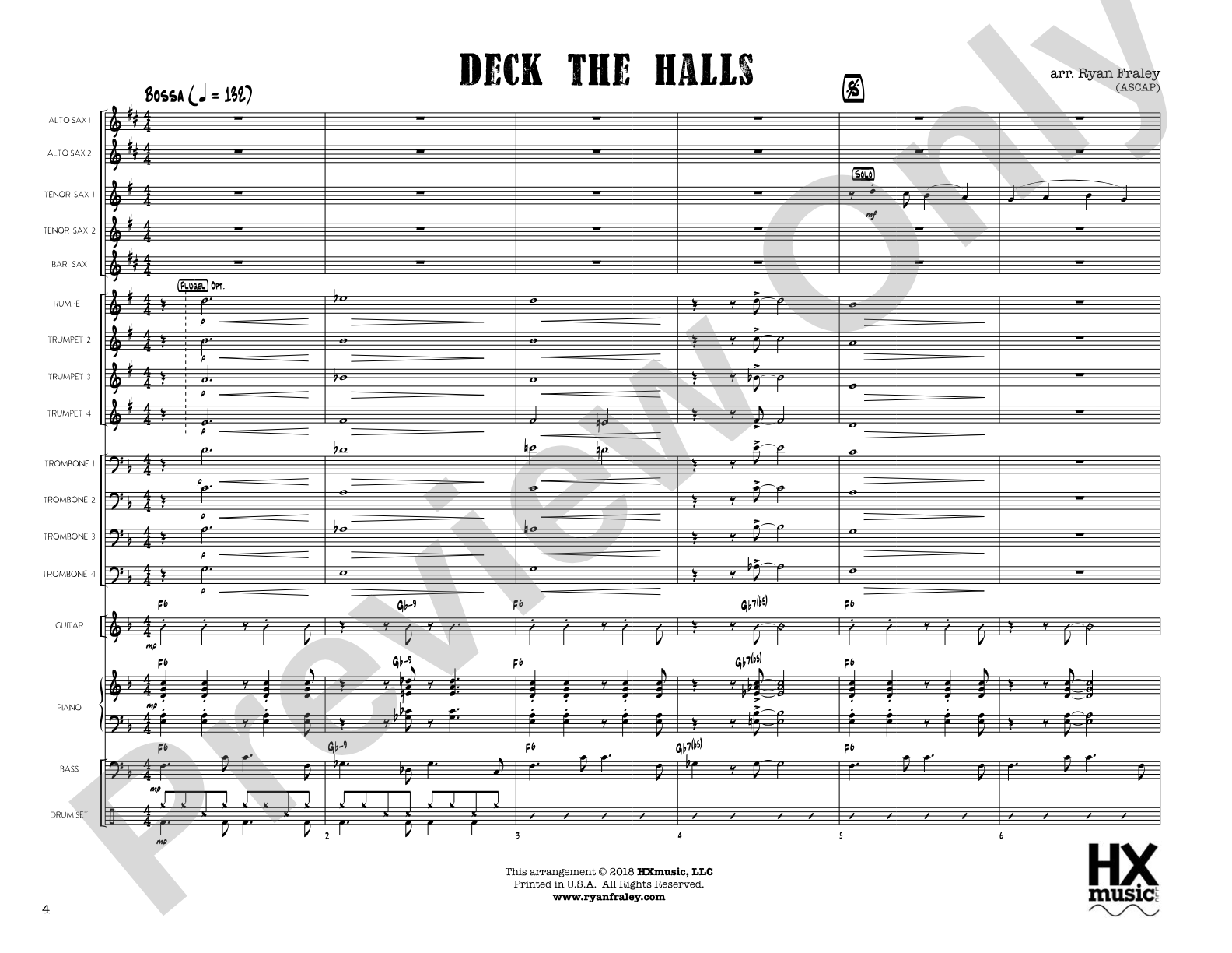 Deck the Halls: Jazz Ensemble Conductor Score & Parts