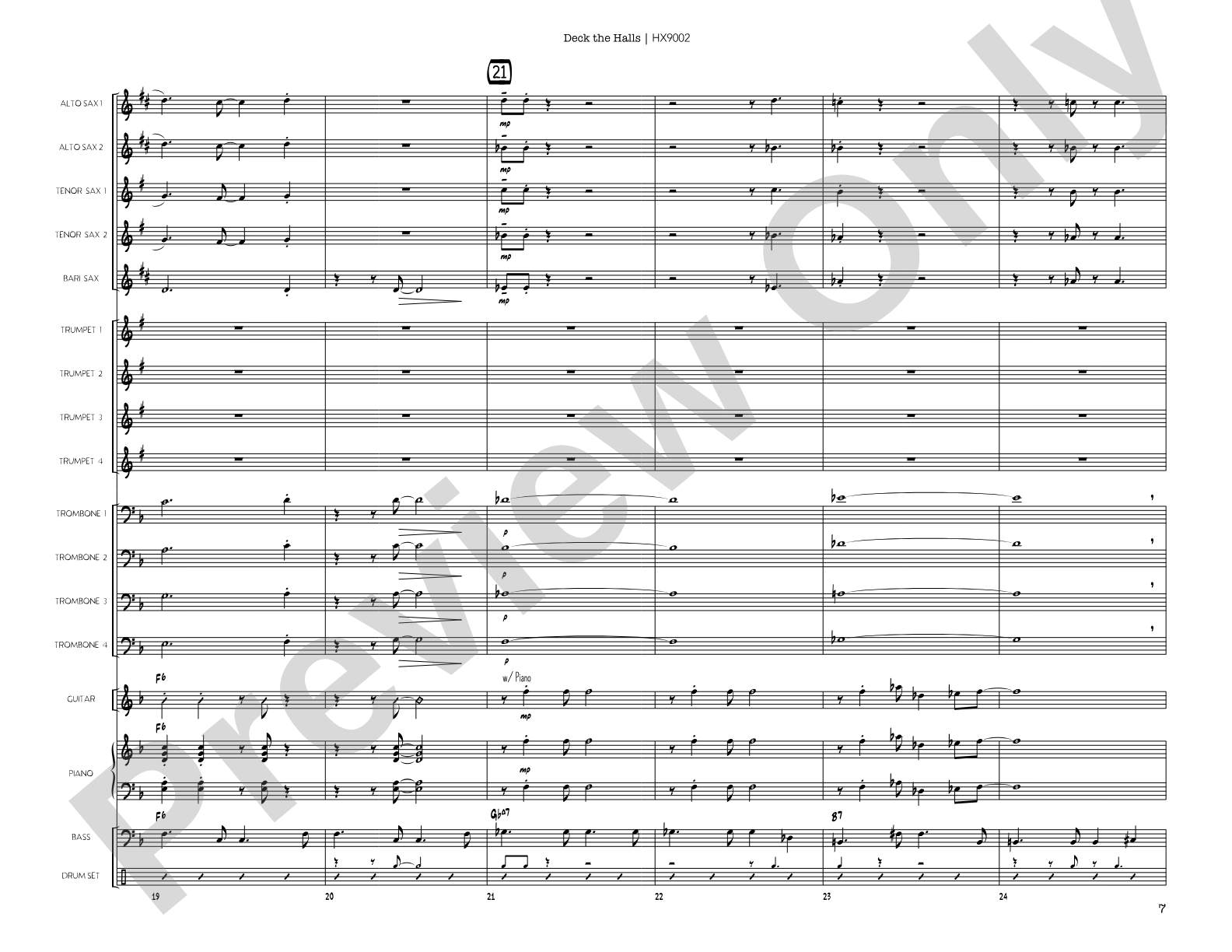 Deck the Halls: Jazz Ensemble Conductor Score & Parts