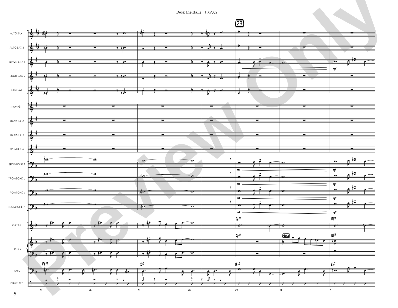 Deck the Halls: Jazz Ensemble Conductor Score & Parts