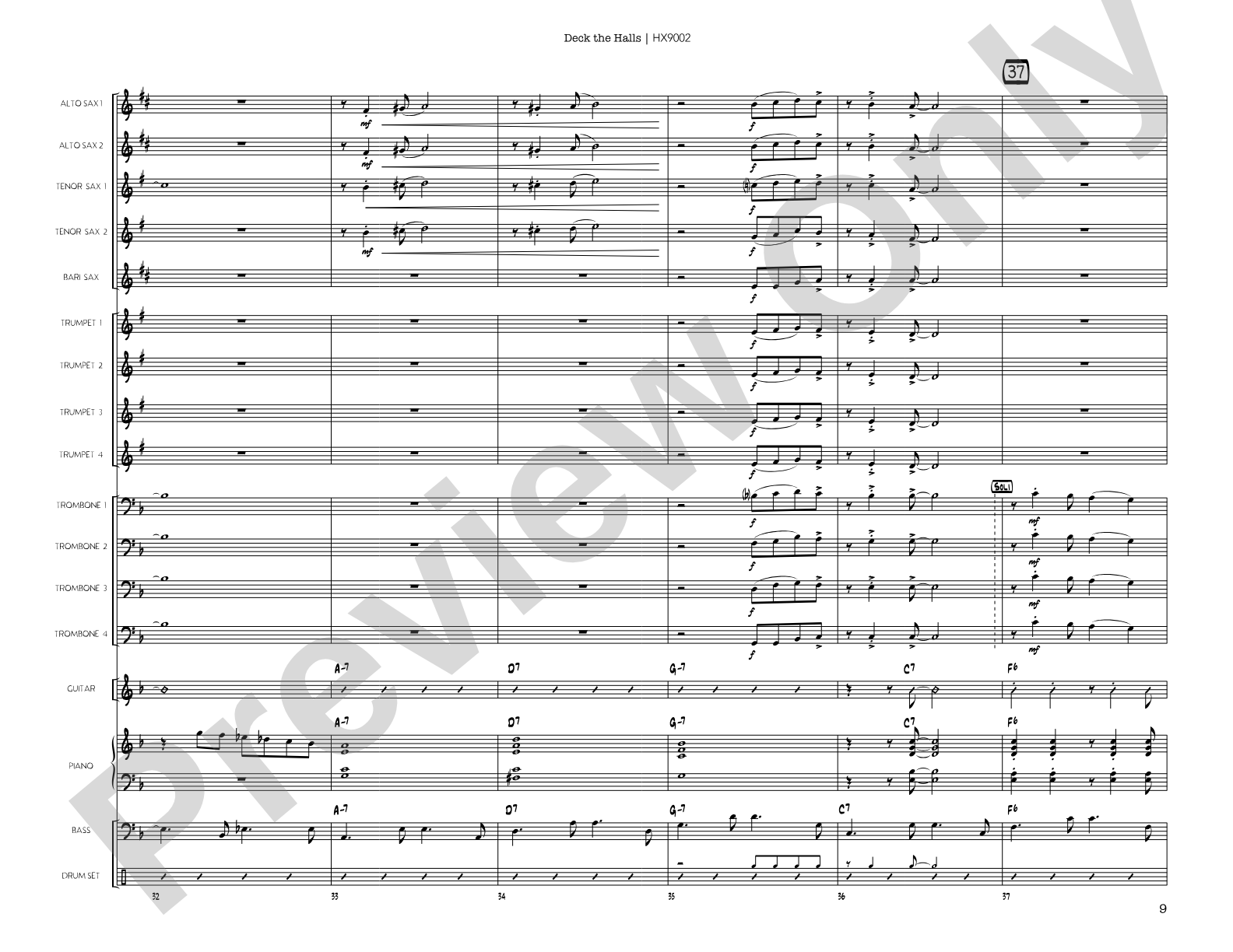 Deck the Halls: Jazz Ensemble Conductor Score & Parts