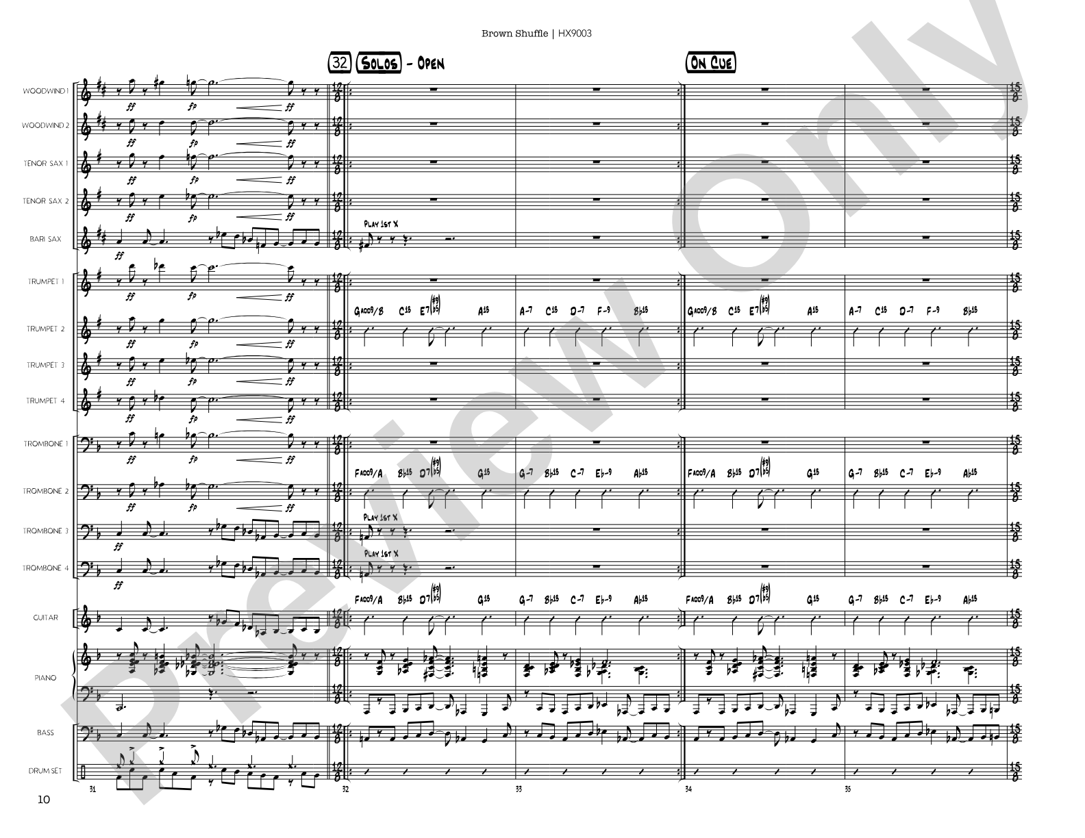 Brown Shuffle: Jazz Ensemble Conductor Score & Parts
