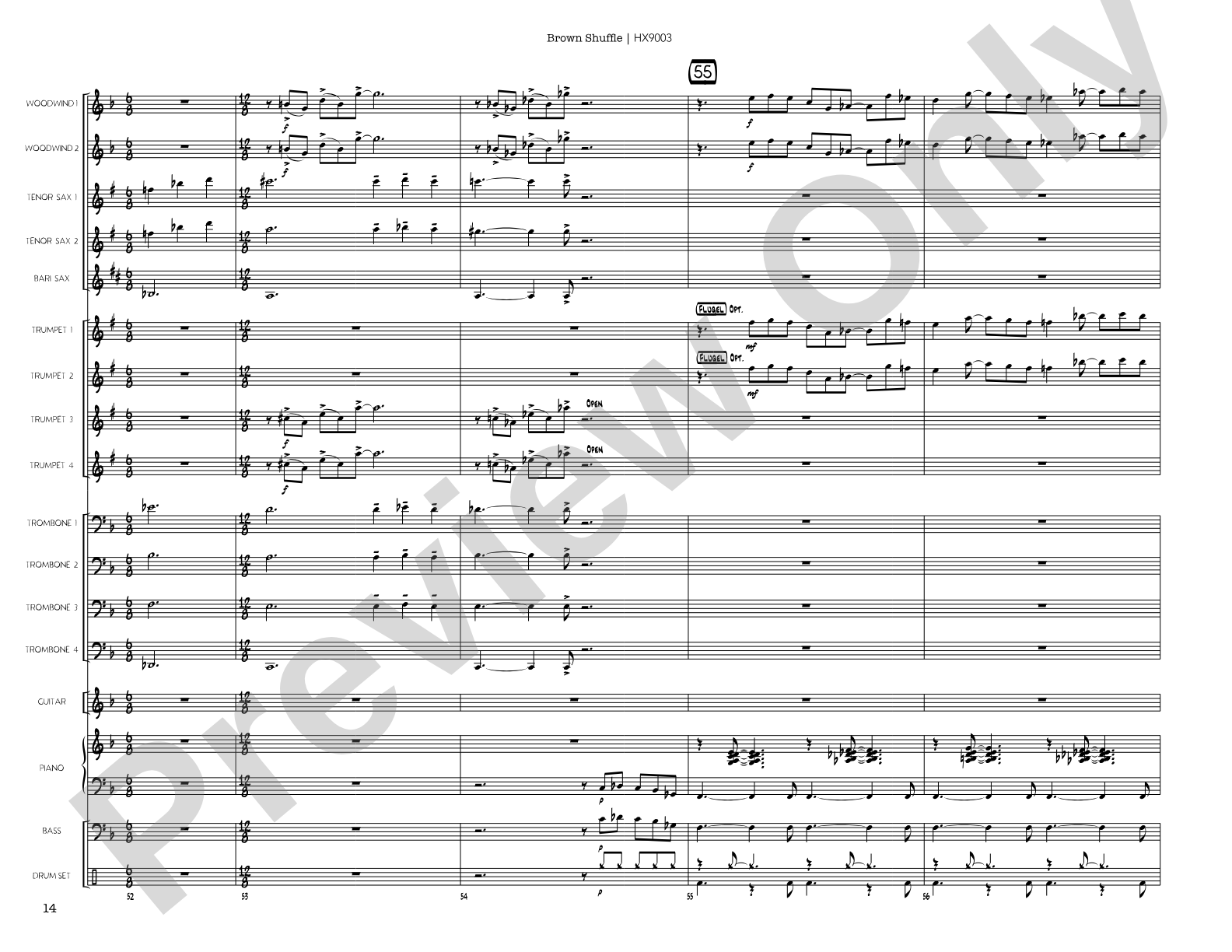 Brown Shuffle: Jazz Ensemble Conductor Score & Parts