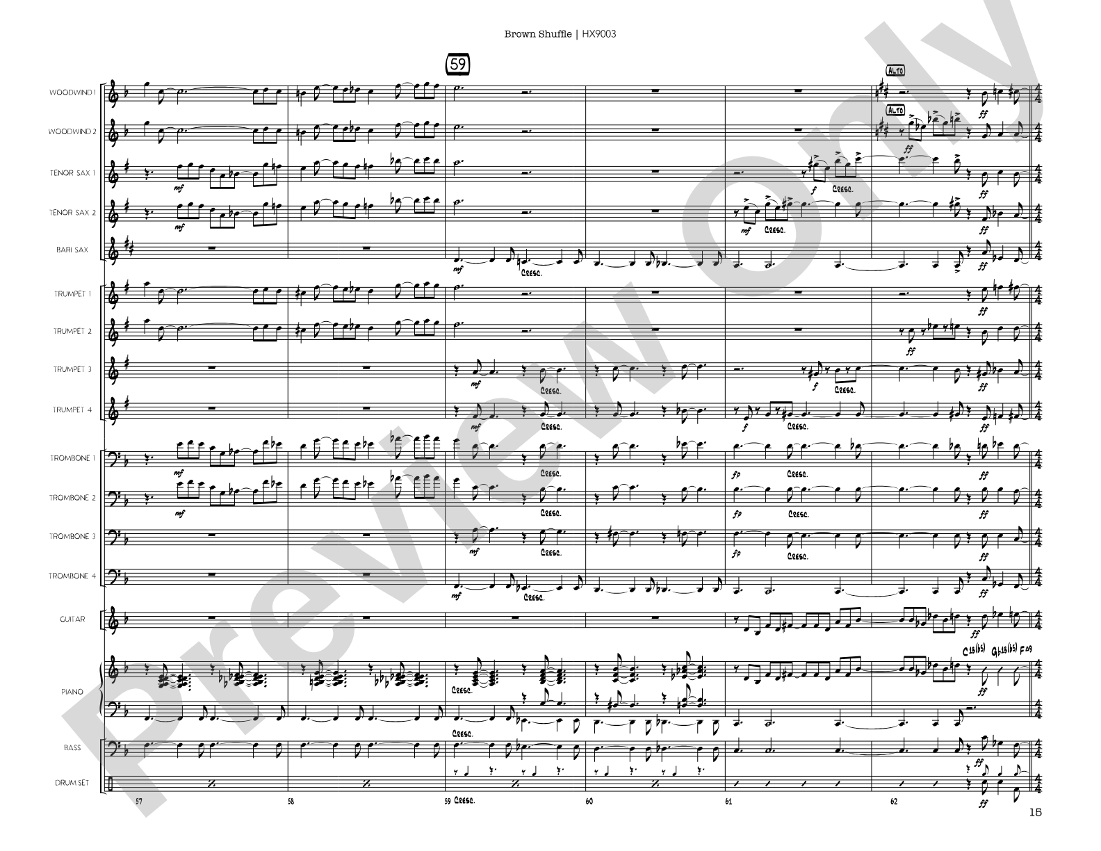 Brown Shuffle: Jazz Ensemble Conductor Score & Parts