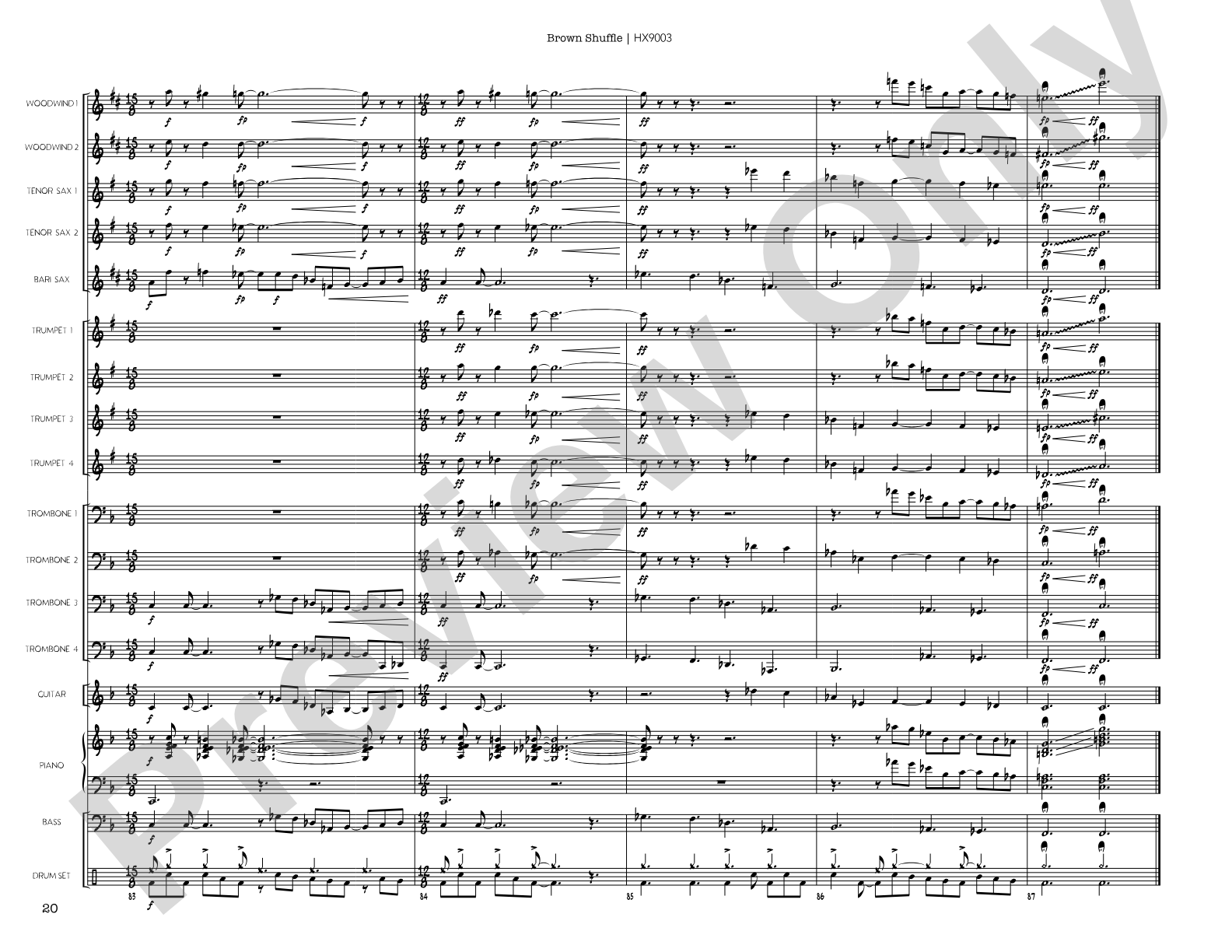 Brown Shuffle: Jazz Ensemble Conductor Score & Parts