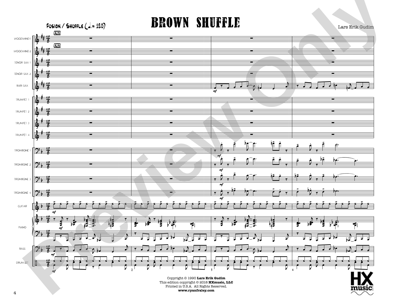 Brown Shuffle: Jazz Ensemble Conductor Score & Parts