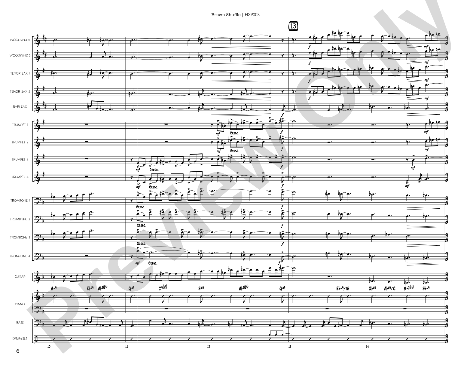 Brown Shuffle: Jazz Ensemble Conductor Score & Parts