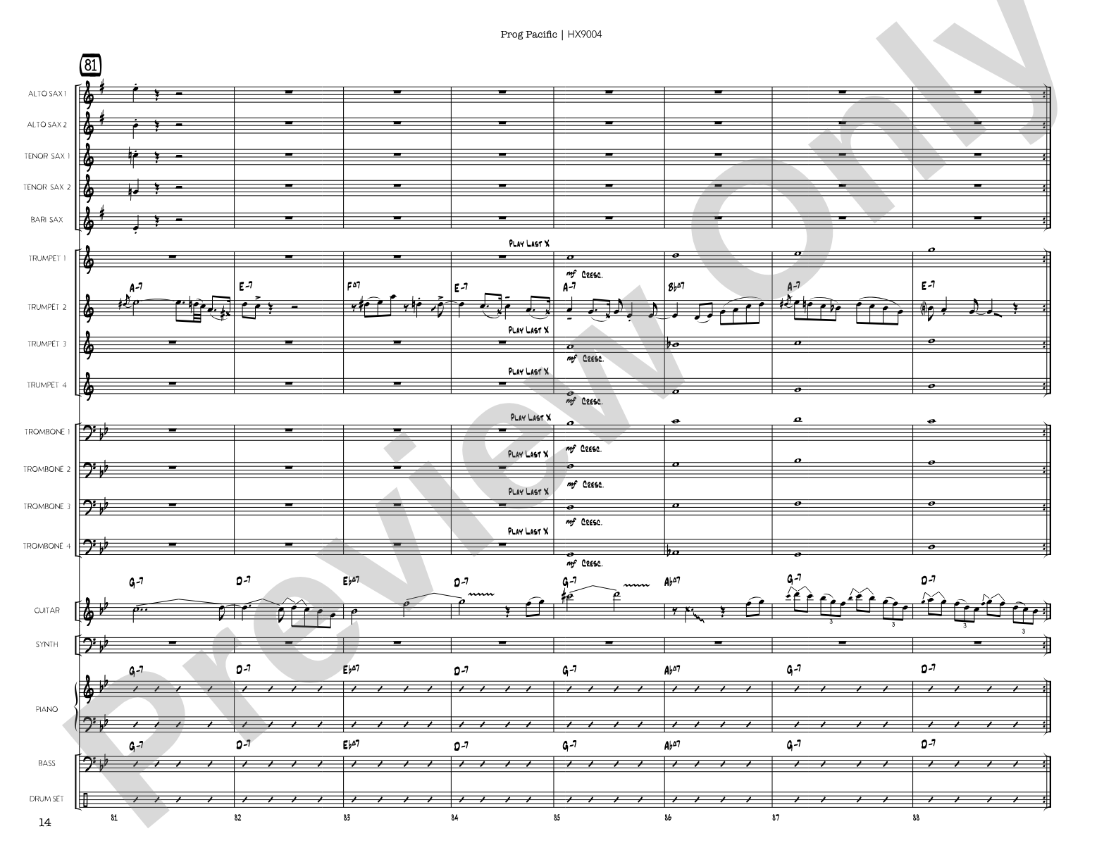 Prog Pacific: Jazz Ensemble Conductor Score & Parts