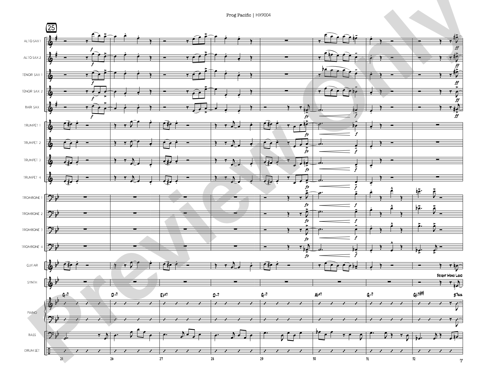Prog Pacific: Jazz Ensemble Conductor Score & Parts