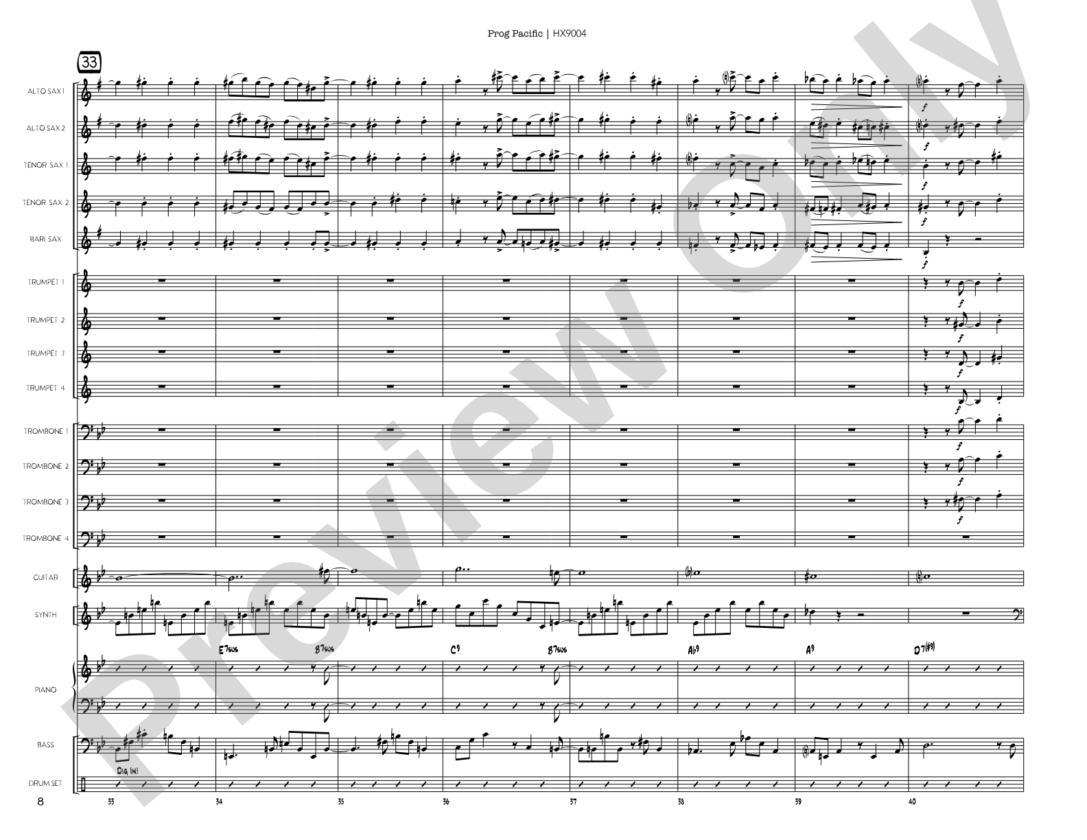 Prog Pacific: Jazz Ensemble Conductor Score & Parts