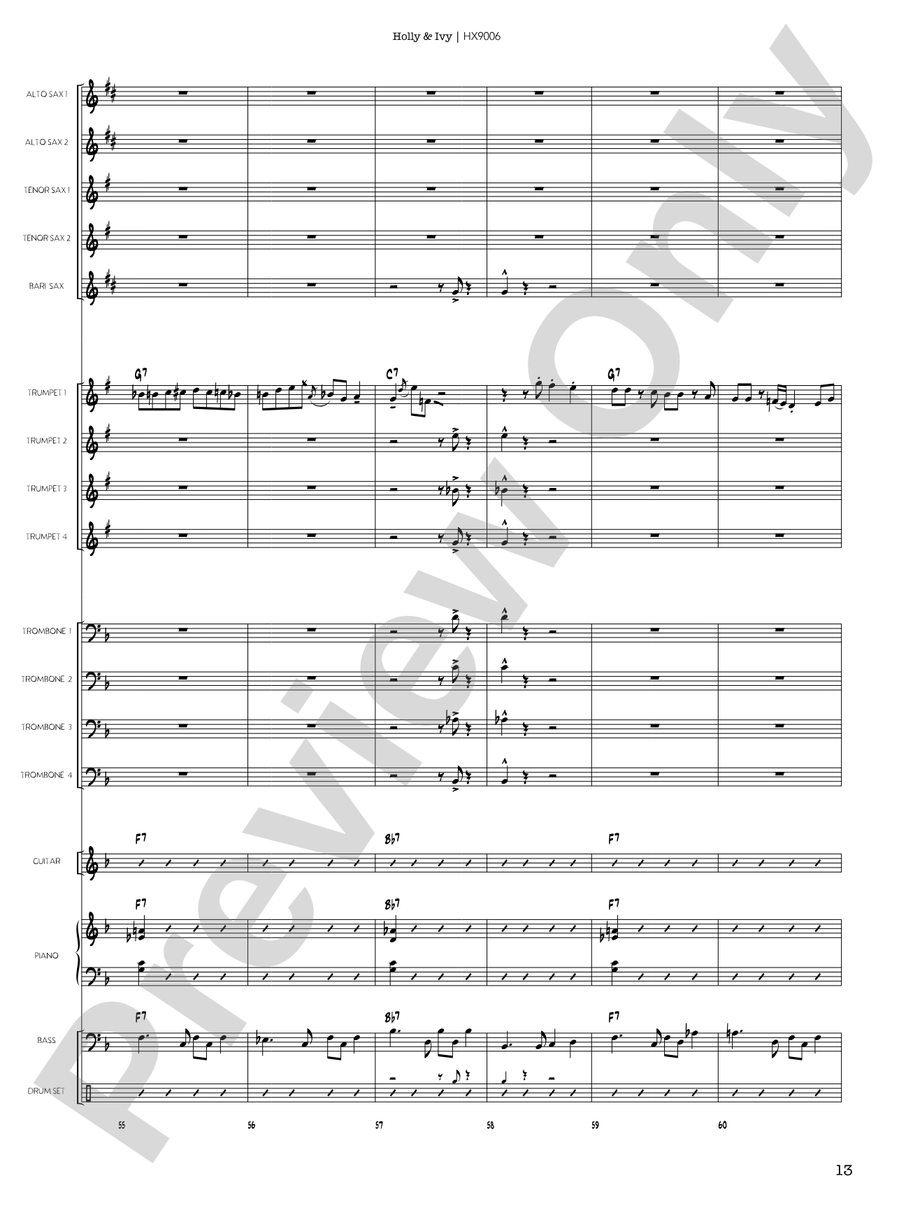 Holly & Ivy: Jazz Ensemble Conductor Score & Parts