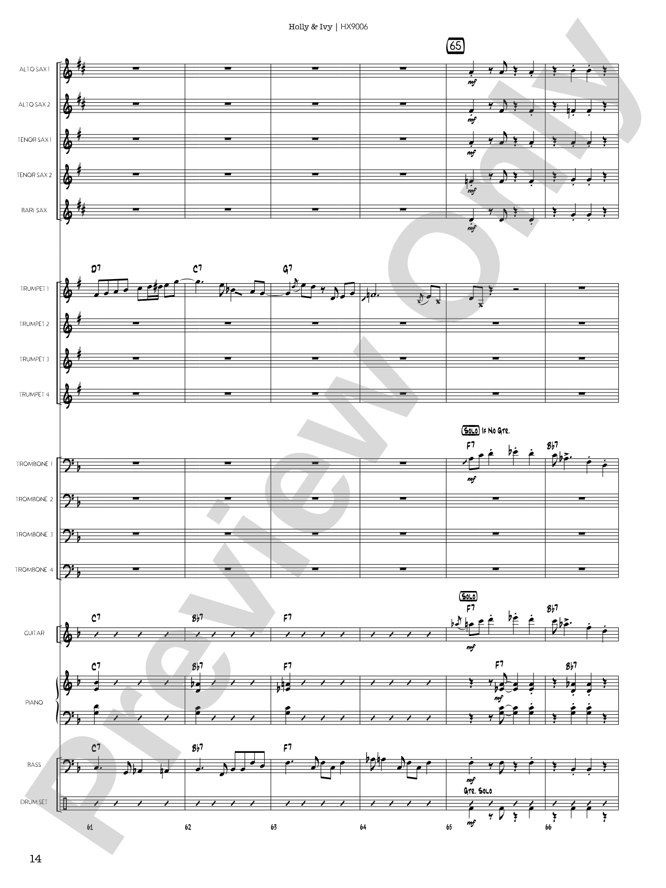 Holly & Ivy: Jazz Ensemble Conductor Score & Parts