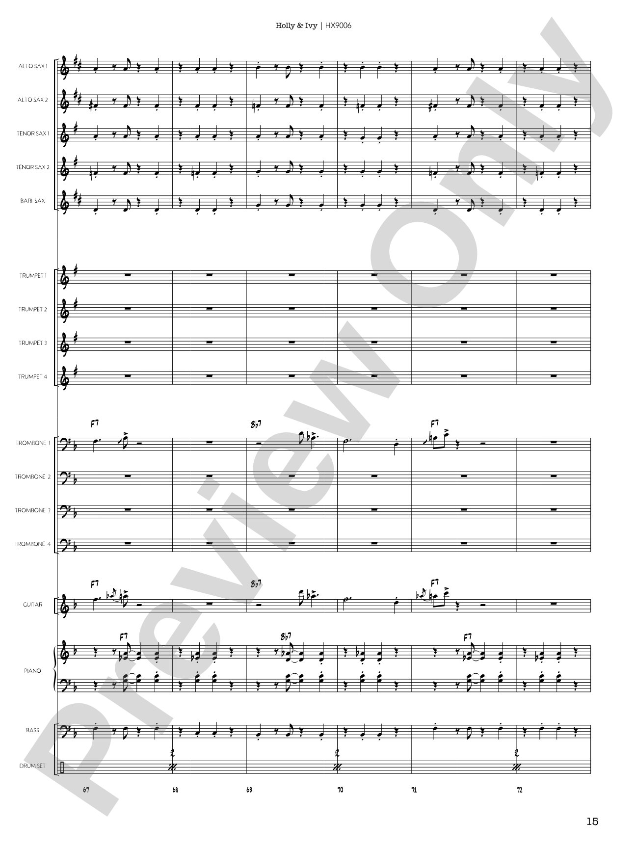 Holly & Ivy: Jazz Ensemble Conductor Score & Parts
