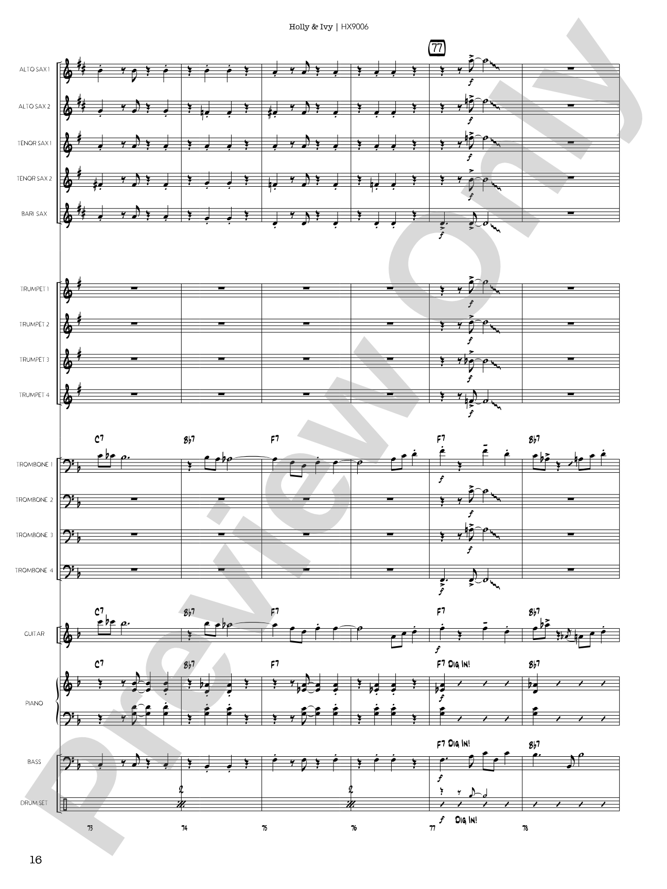 Holly & Ivy: Jazz Ensemble Conductor Score & Parts