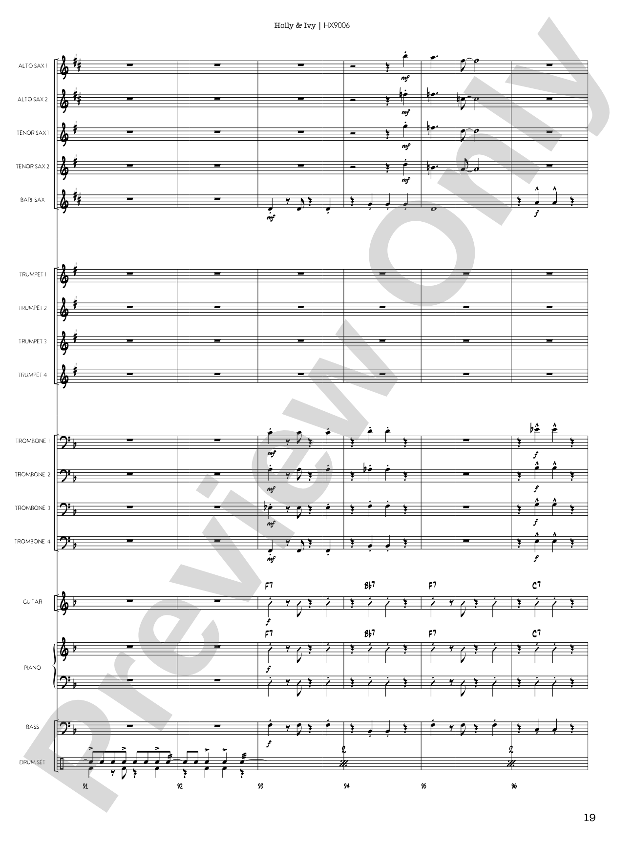 Holly & Ivy: Jazz Ensemble Conductor Score & Parts