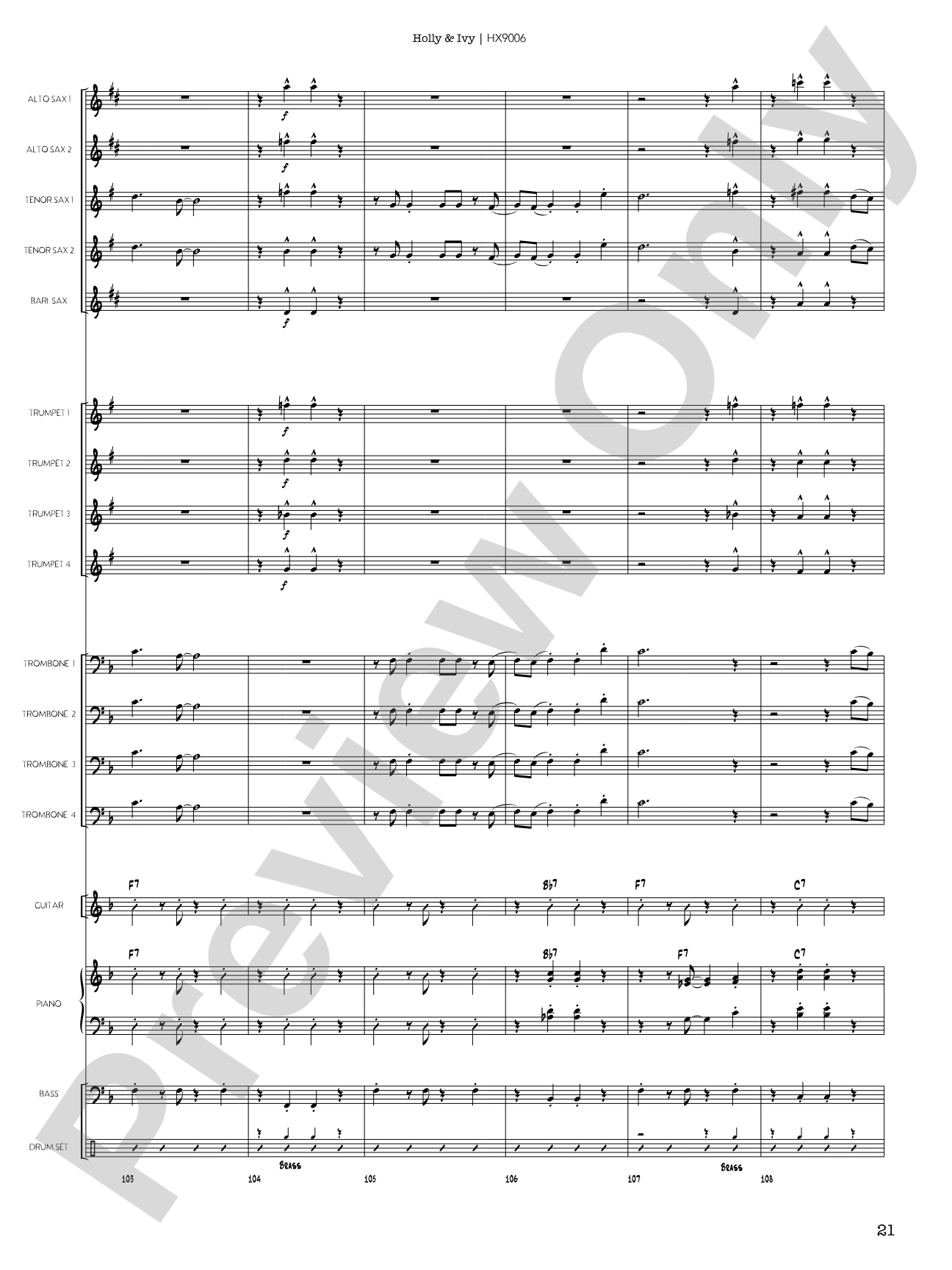 Holly & Ivy: Jazz Ensemble Conductor Score & Parts