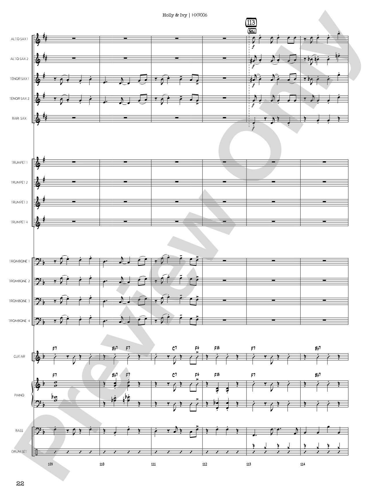 Holly & Ivy: Jazz Ensemble Conductor Score & Parts
