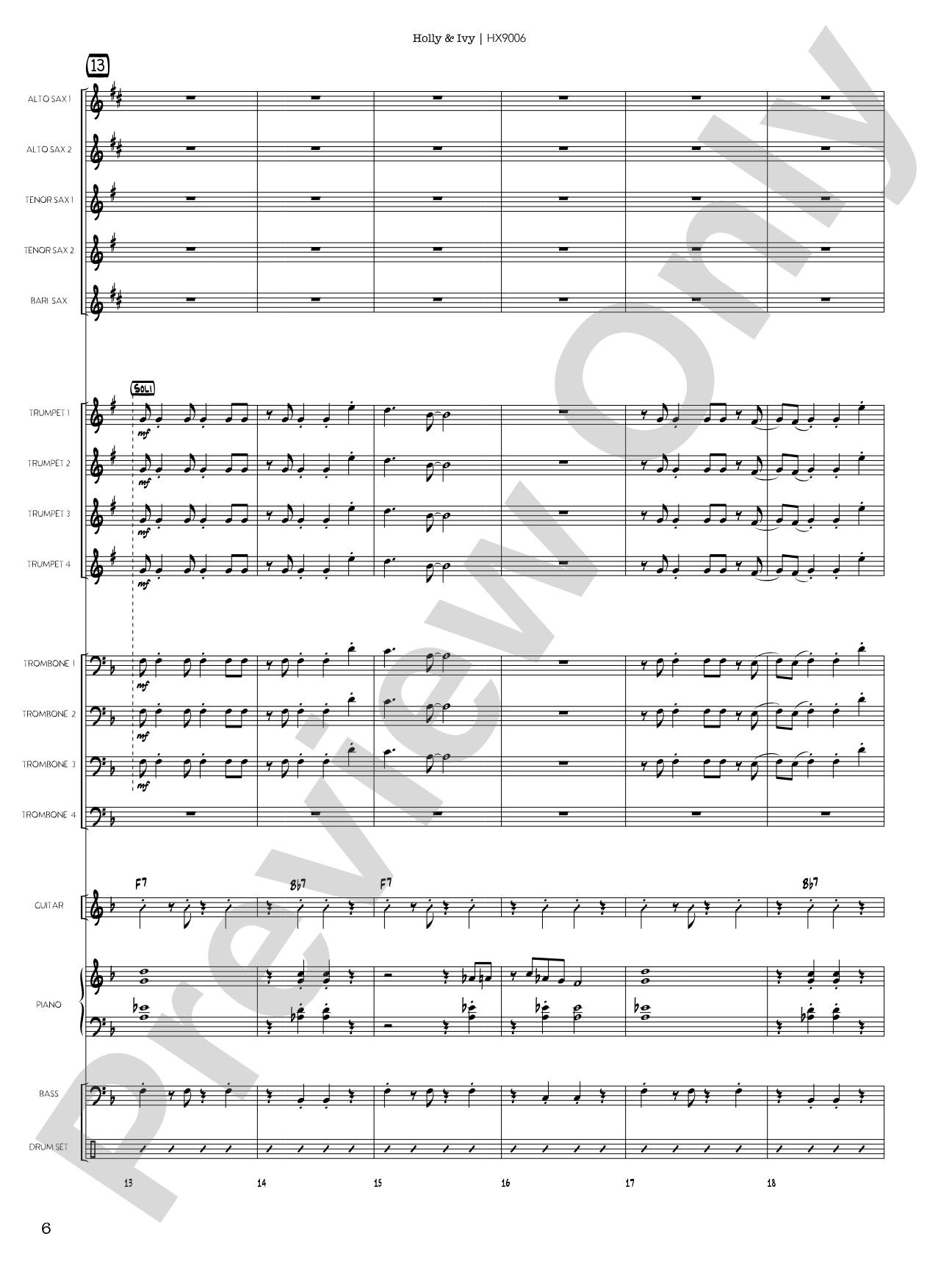Holly & Ivy: Jazz Ensemble Conductor Score & Parts