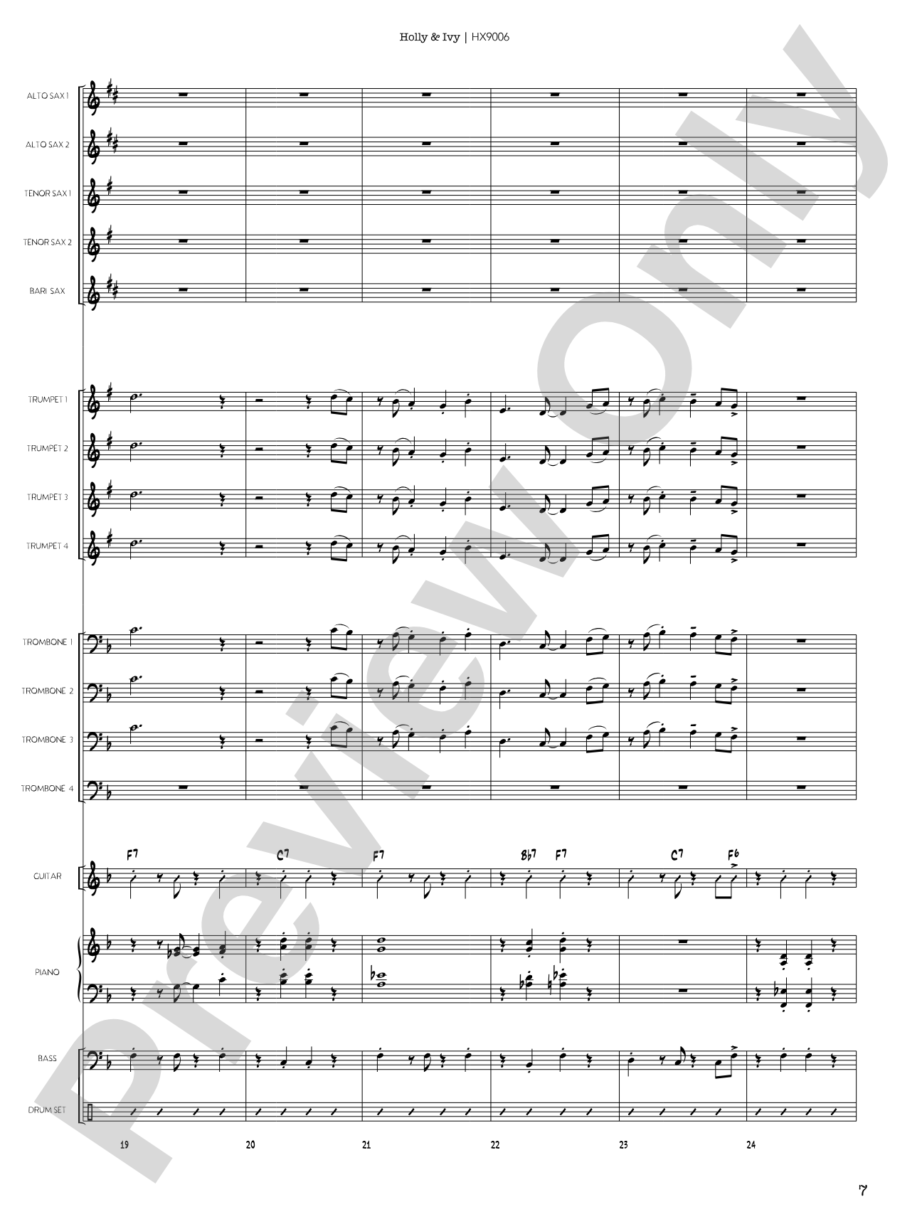 Holly & Ivy: Jazz Ensemble Conductor Score & Parts