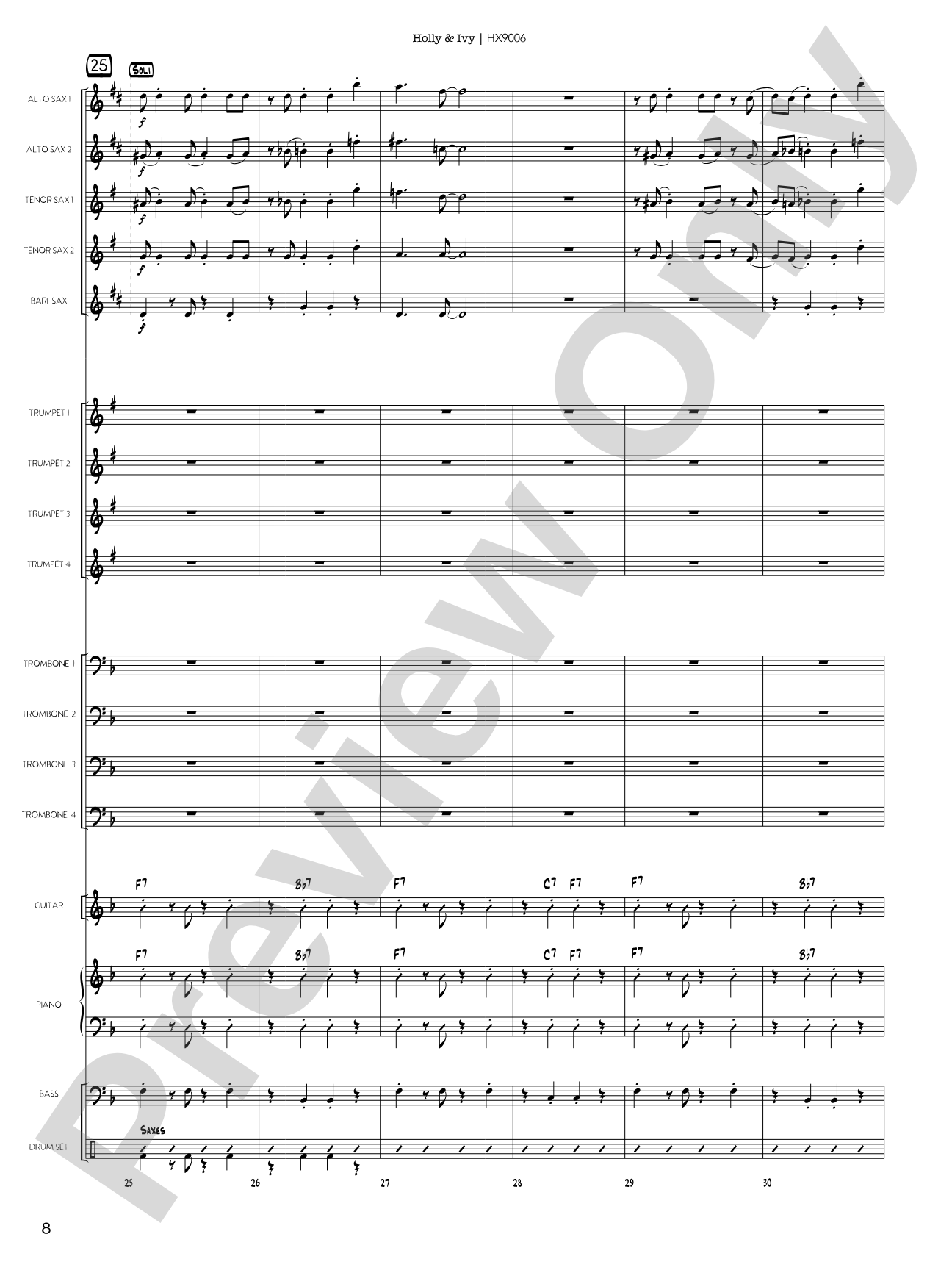 Holly & Ivy: Jazz Ensemble Conductor Score & Parts