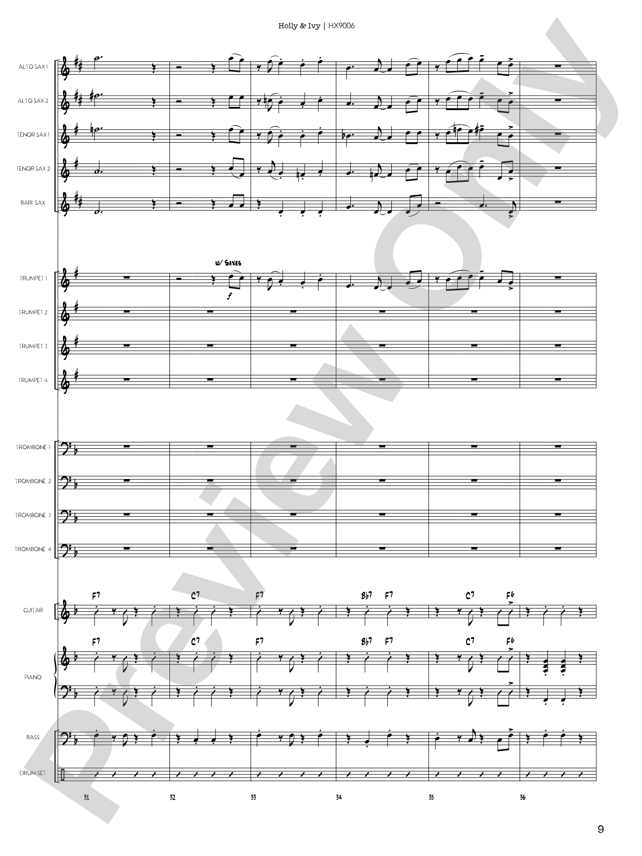 Holly & Ivy: Jazz Ensemble Conductor Score & Parts