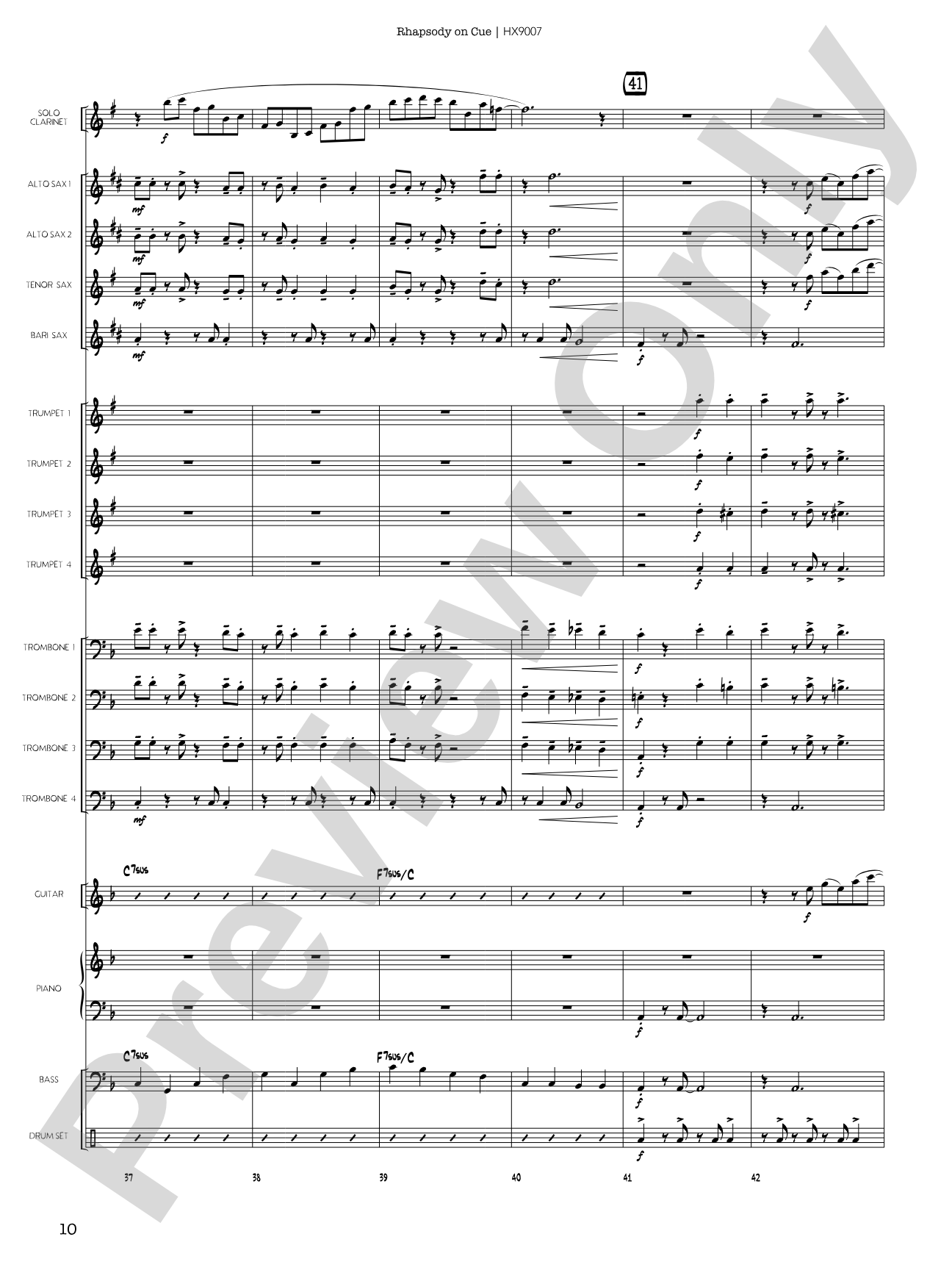 Rhapsody on Cue: Score