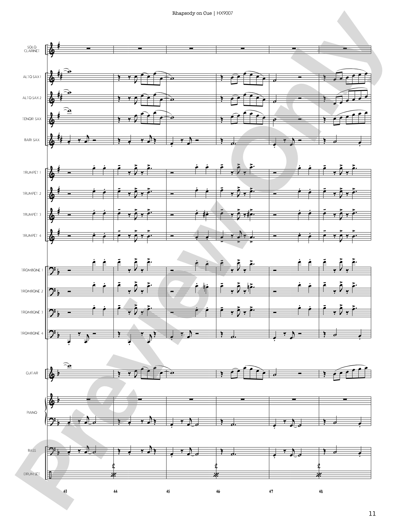 Rhapsody on Cue: Score