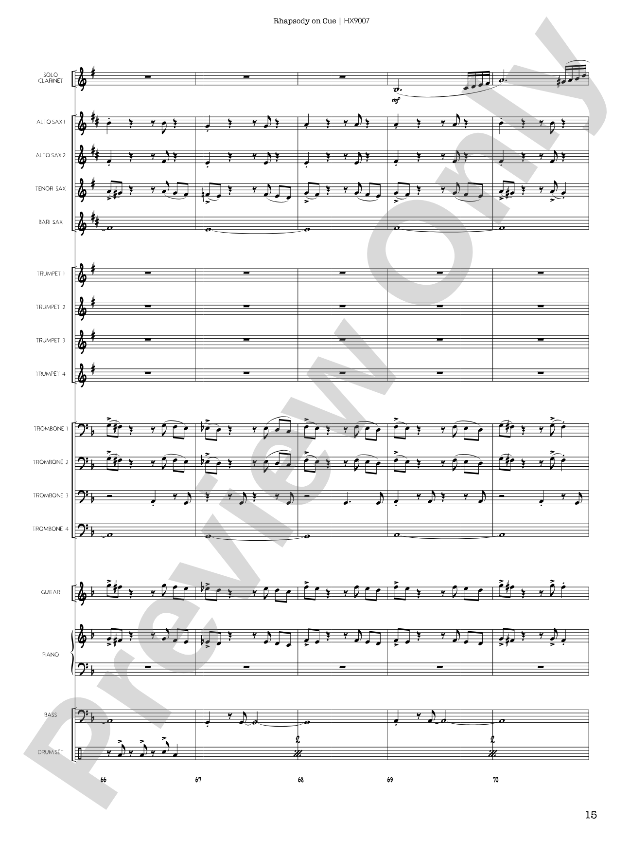 Rhapsody on Cue: Score