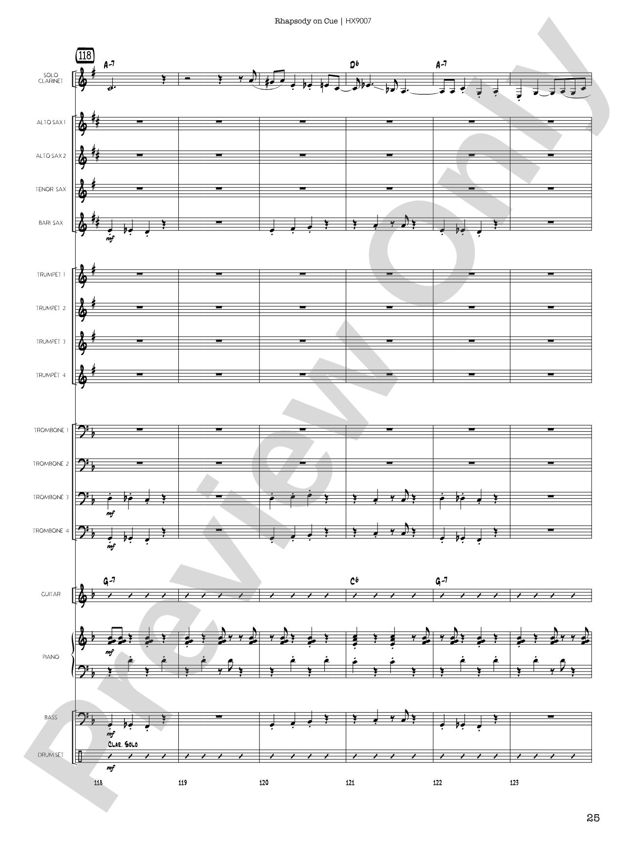 Rhapsody on Cue: Score
