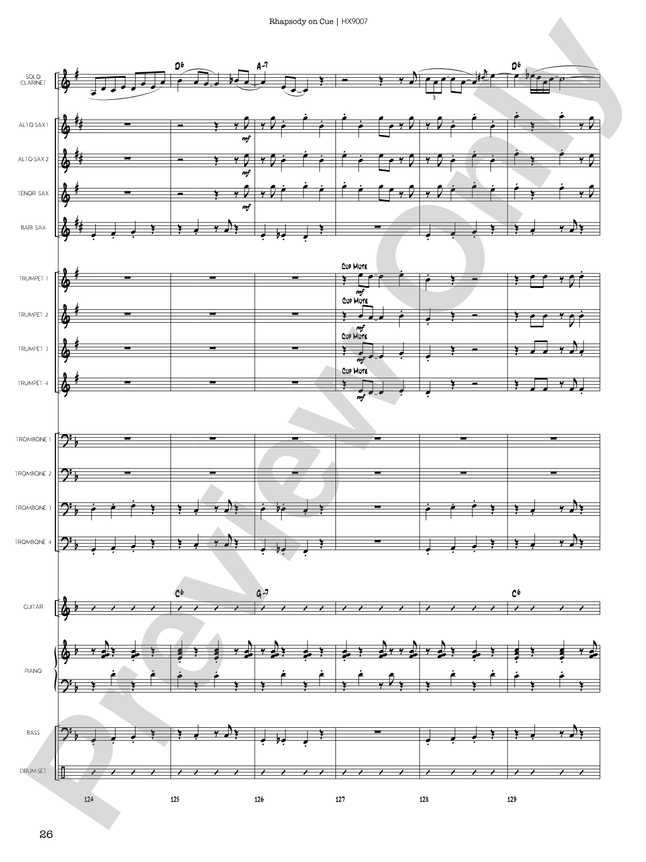 Rhapsody on Cue: Score