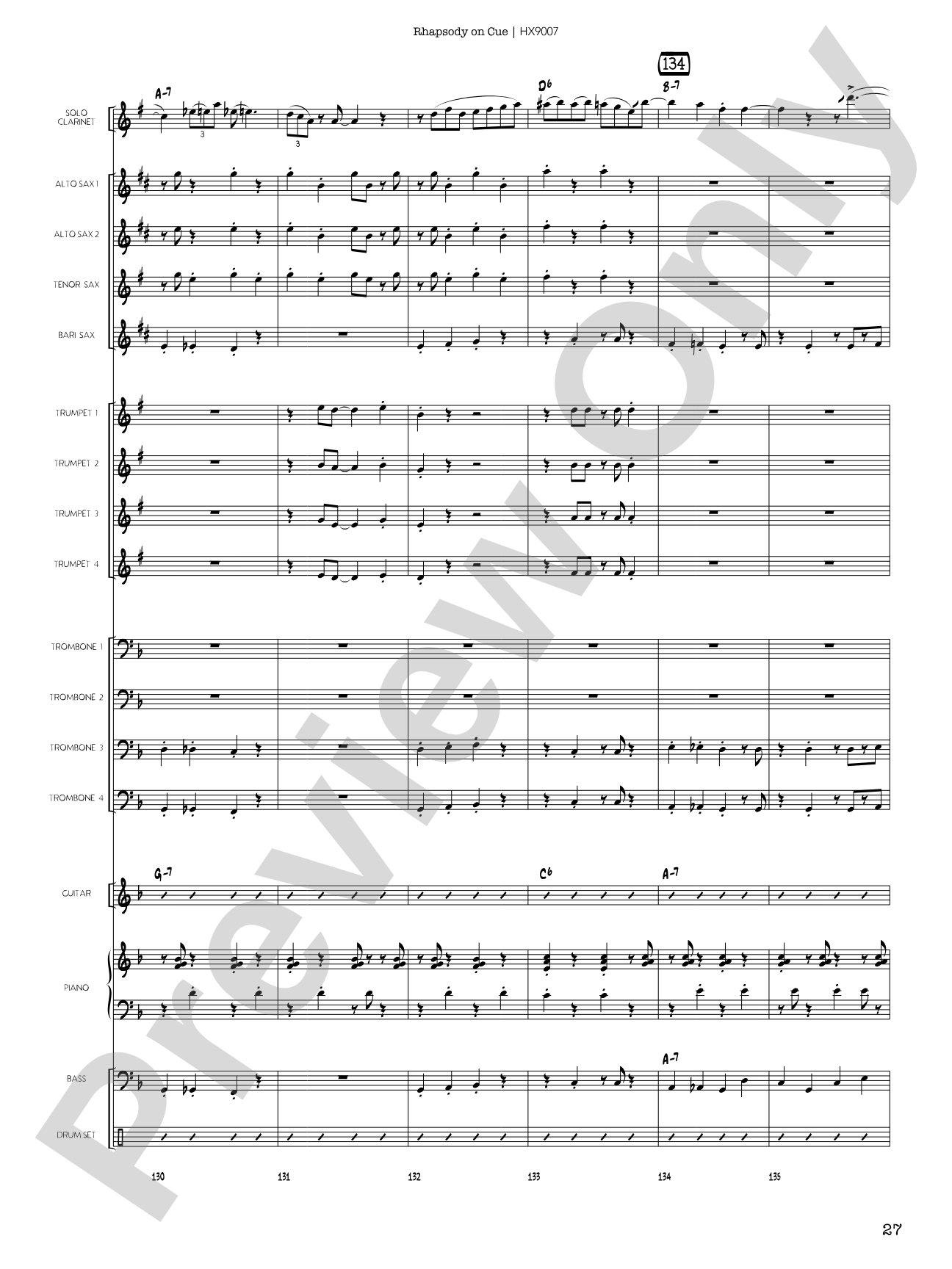 Rhapsody on Cue: Score