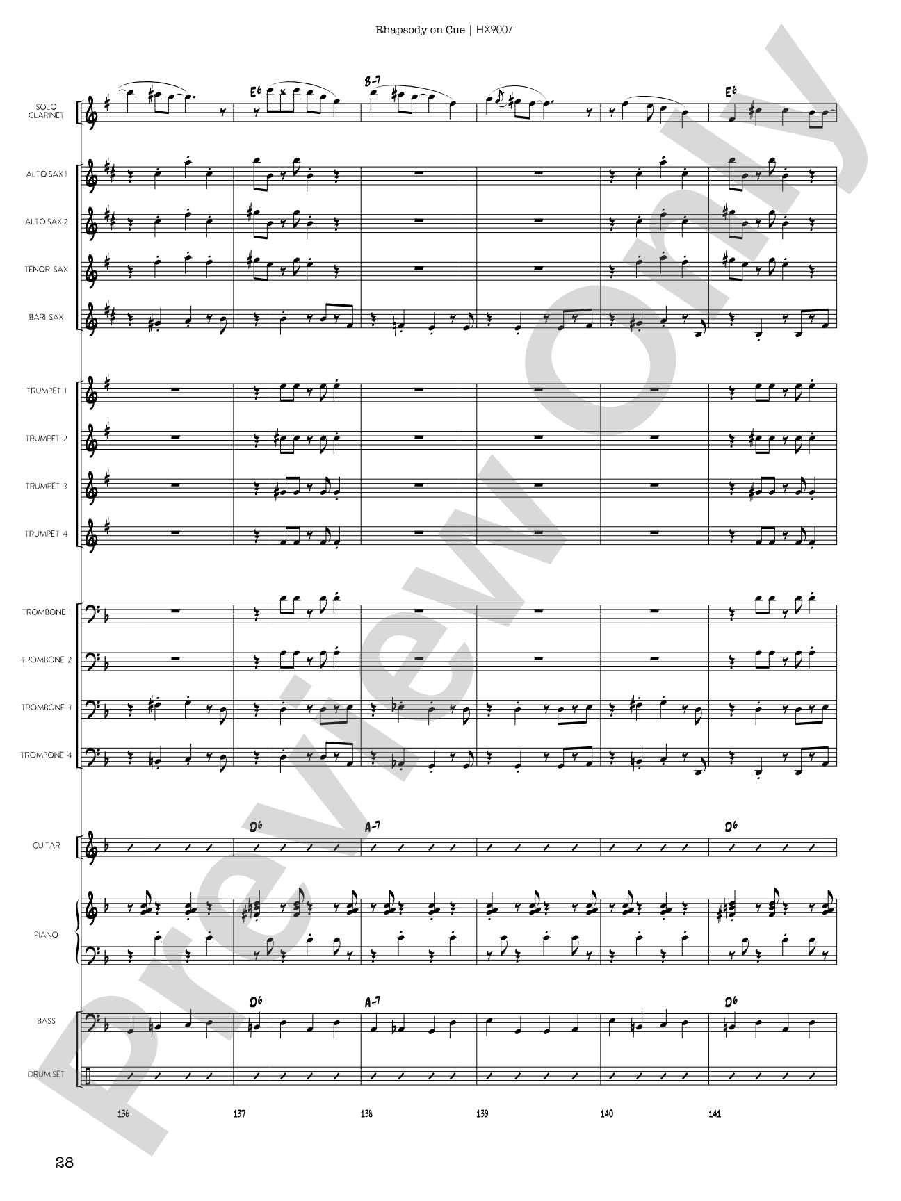 Rhapsody on Cue: Score